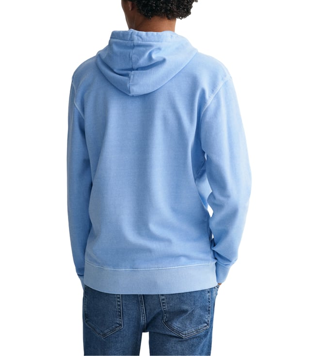 Gant Blue Sunfaded Logo Relaxed Fit Hoodie