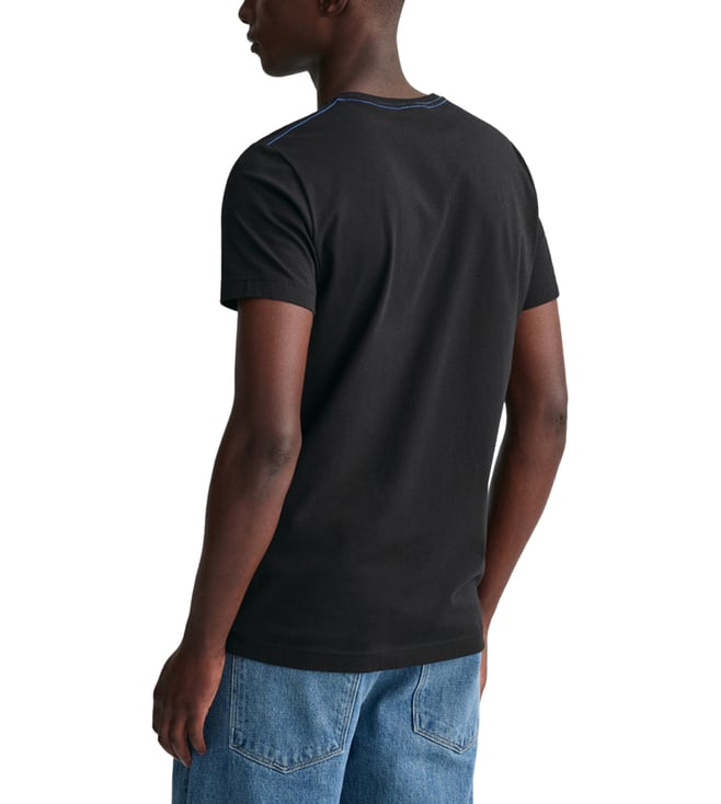 Gant Black Contrast Logo Regular Fit T-Shirt