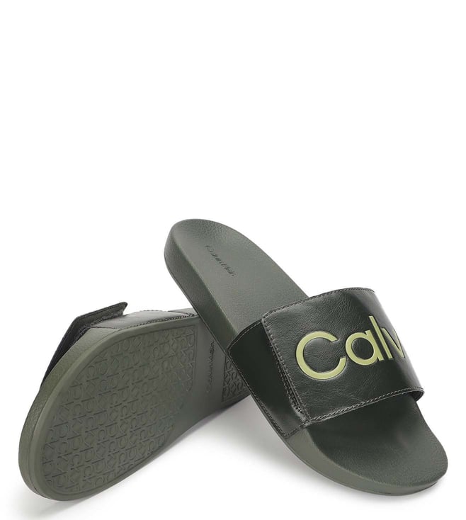 Calvin Klein Jeans Men s Europe Olive Slide Sandals