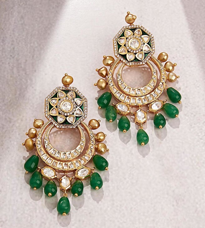 Real hot sale polki earrings