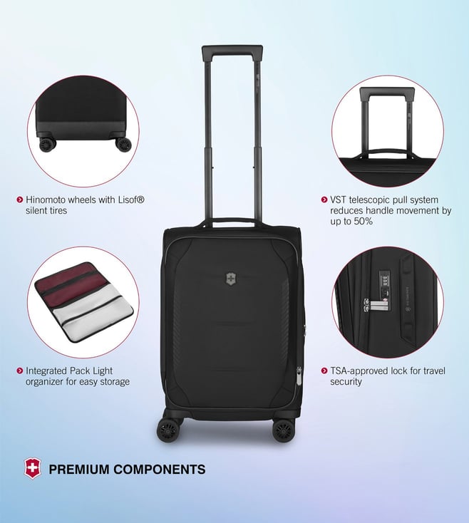 VICTORINOX Swiss Designed Black Crosslight Frequent Flyer Small Cabin ...