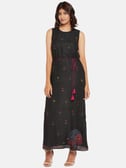 chinese dress ladies Buy Akkriti by Pantaloons Women's Rayon Maxi Dress  (205000005730236_Black_X-Large) at Amazon.in