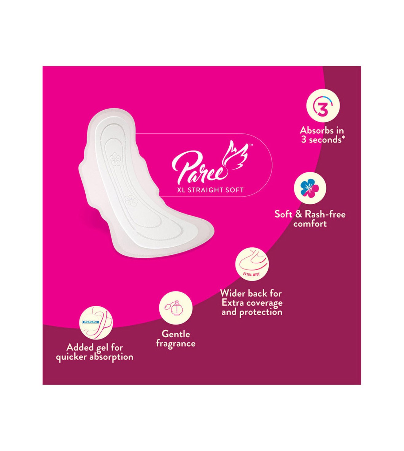 Buy Paree Soft & Rash Free Sanitary XL Pads for Women - 40 Pcs Online On  Tata CLiQ Palette