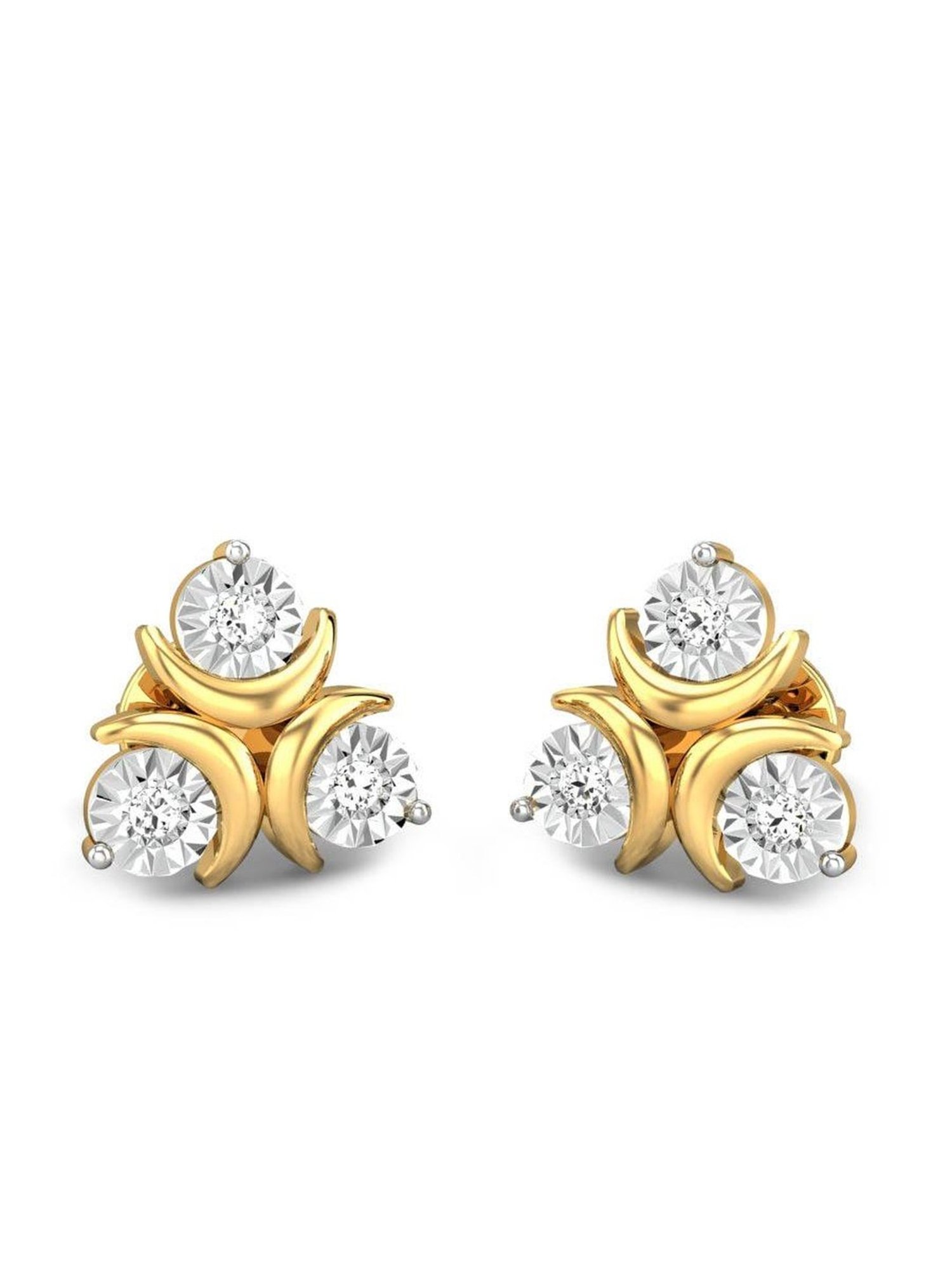 9ct Gold Cz Star Stud Earrings in White | Angus & Coote