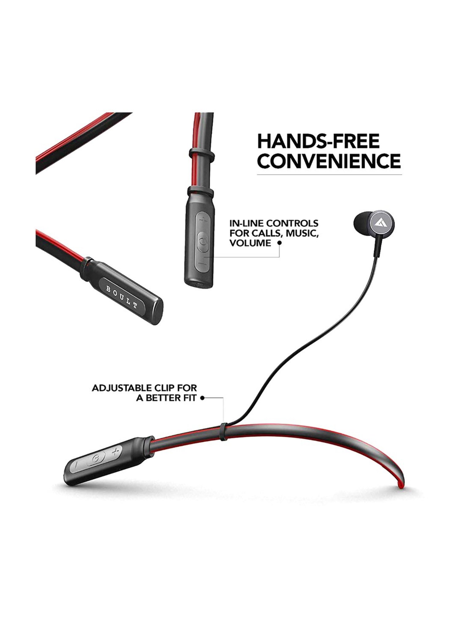 Buy Boult Audio ProBass Curve Bluetooth Earphones with Mic Red