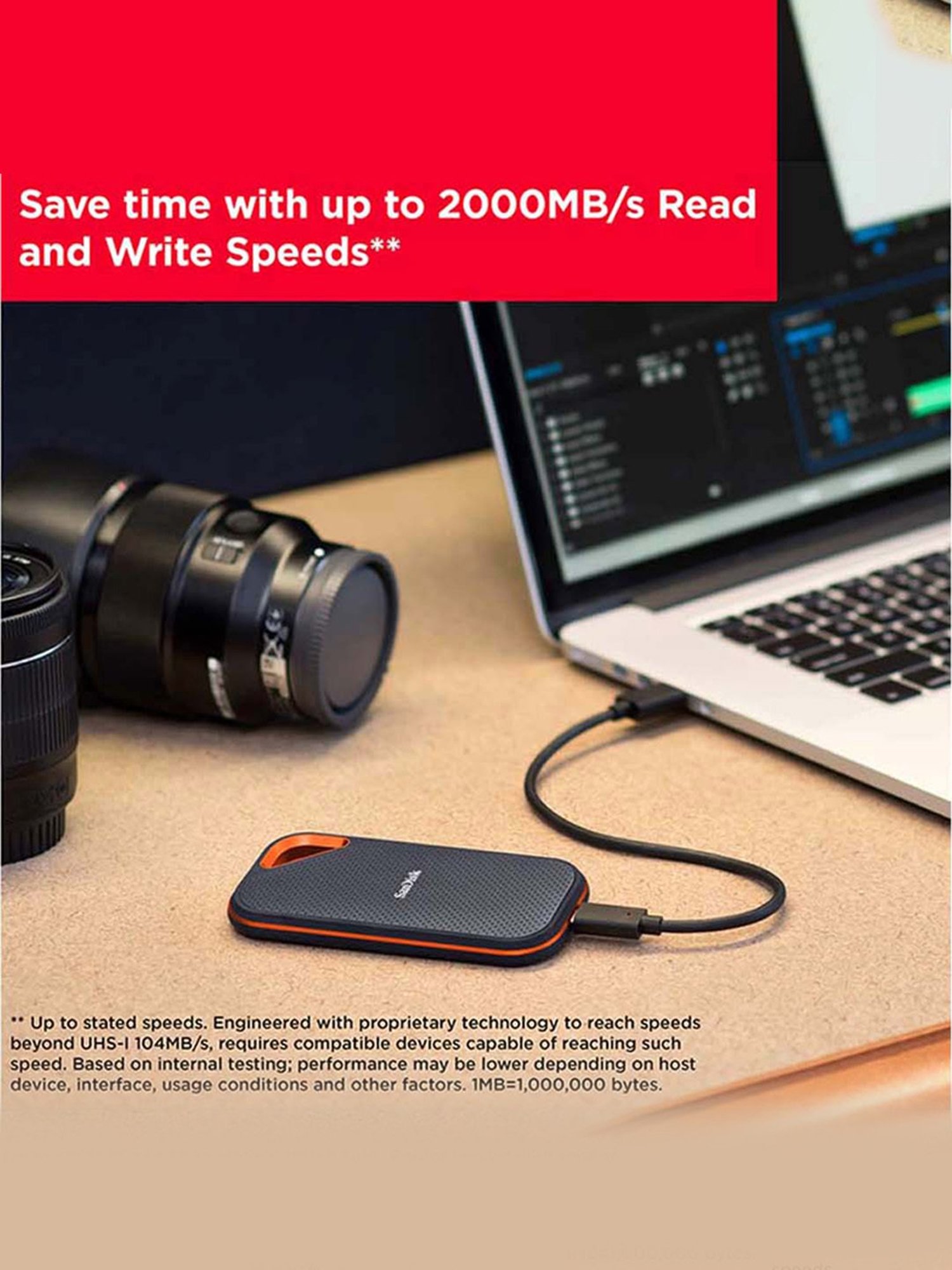 Buy SanDisk SDSSDE81-1T00-G25 Extreme Pro Portable 1 TB SSD V2