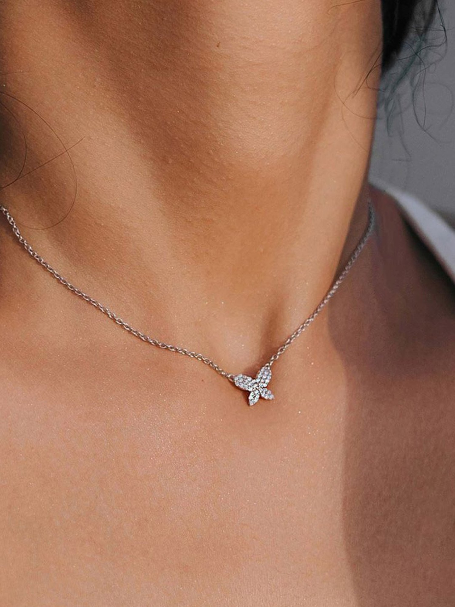 Silver Butterfly Necklace – Kimiya