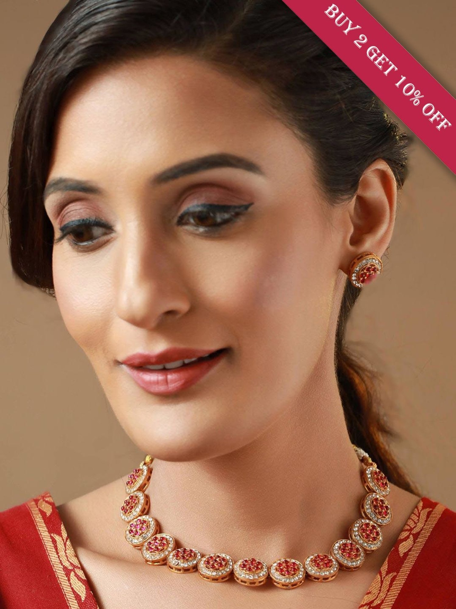 Buy Priyaasi Rose Gold Necklace & Earring Set Online At Best Price @ Tata  CLiQ