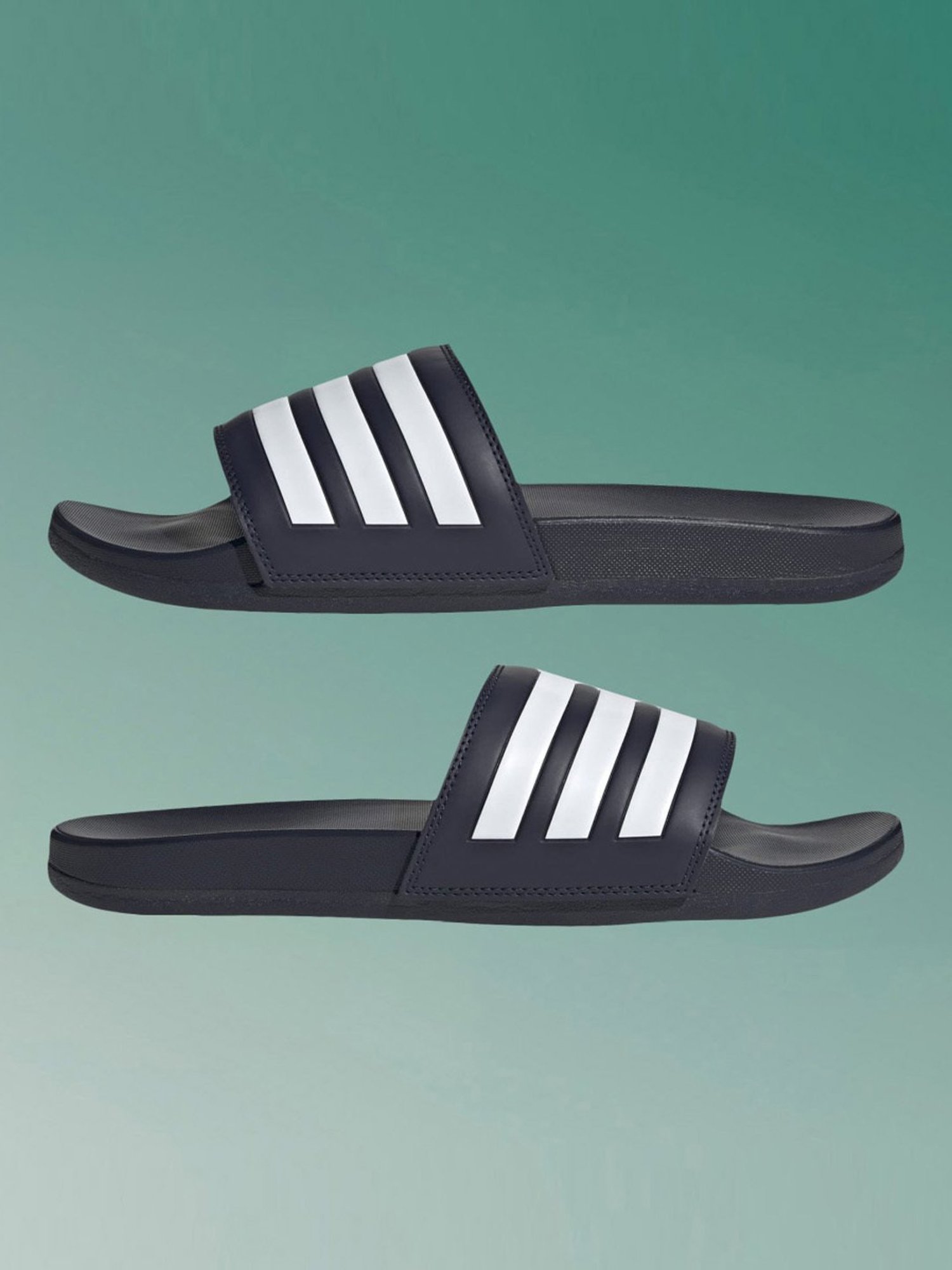 Adidas comfort slides online white