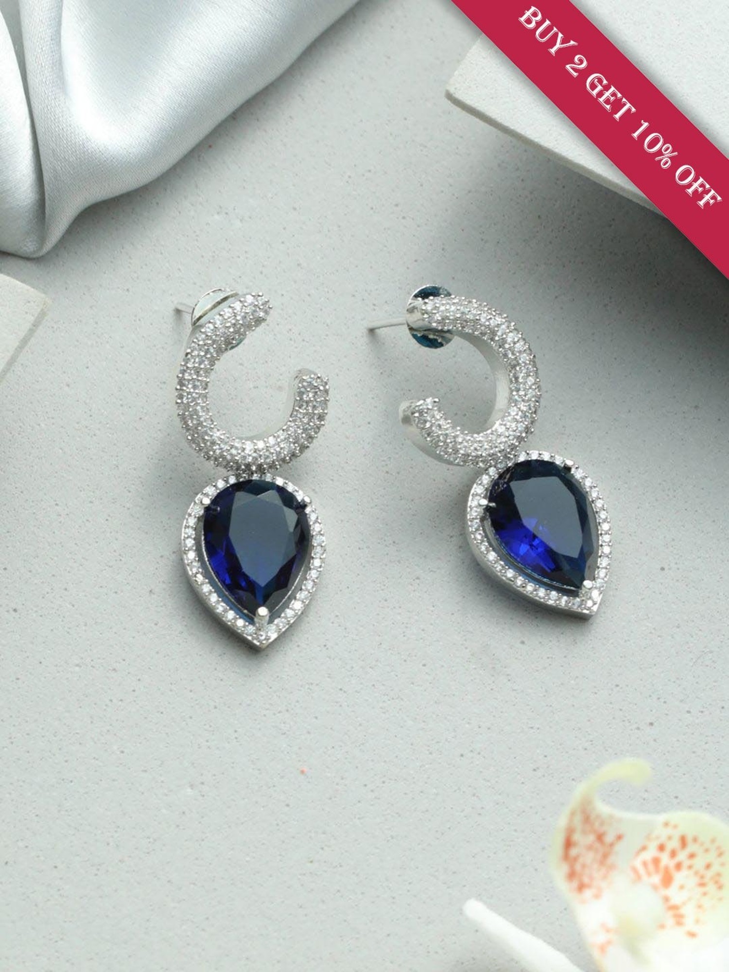 Get Silver Look Alike Handmade Blue Peacock Designer Earrings at  1263   LBB Shop