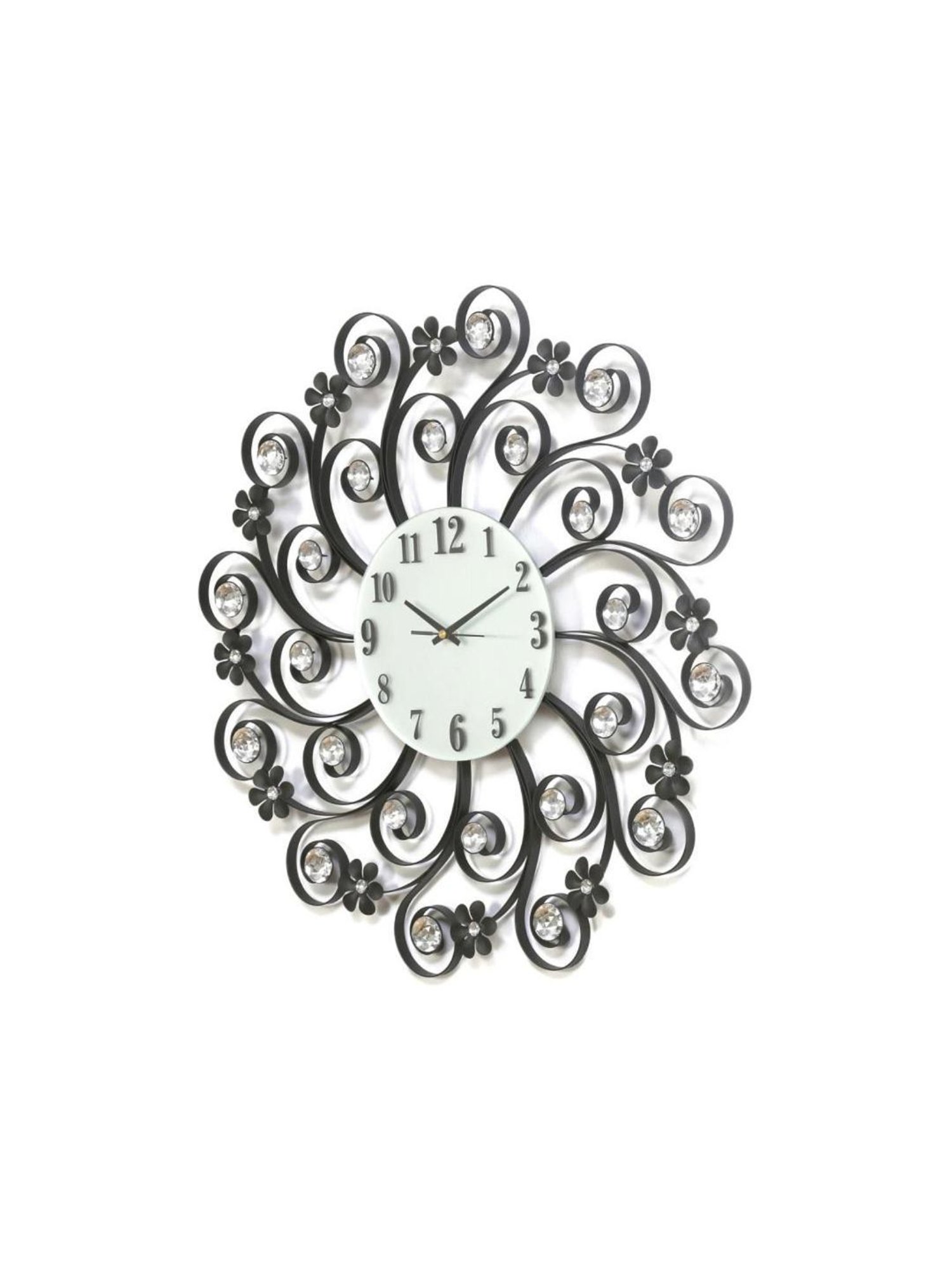 Buy Twigs Crystal Wall Clock (Black) Online in India
