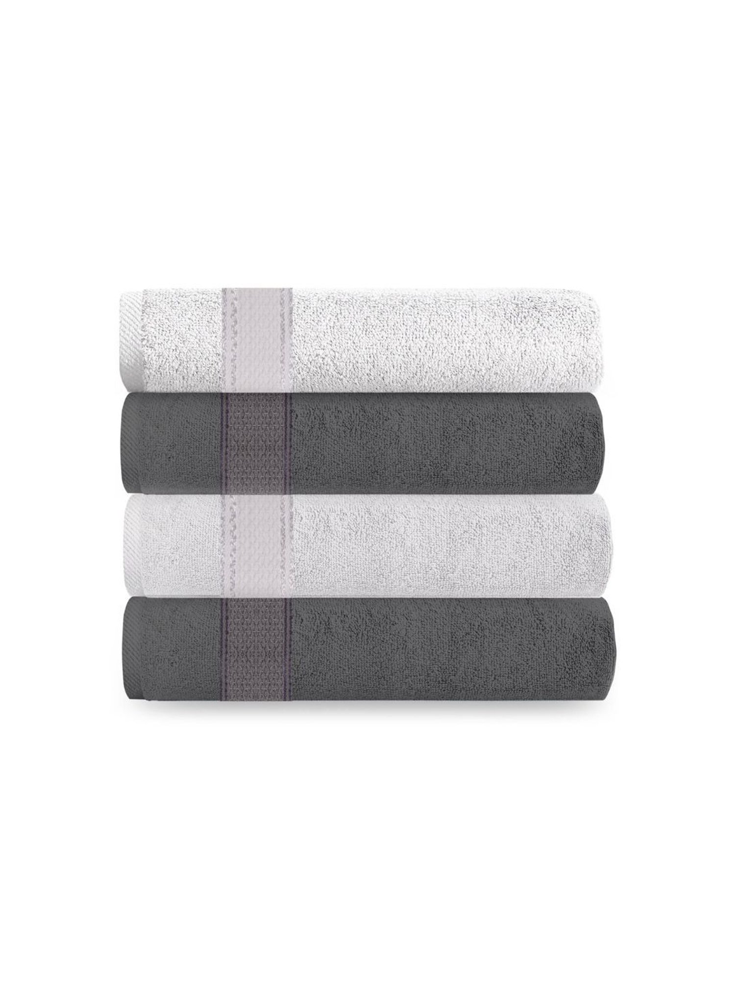 Buy Aquacado 2 Pc Bath & 4 Pc Hand Towel Set of 6 Charcoal Grey & Turq Blue  Online- At Home by Nilkamal