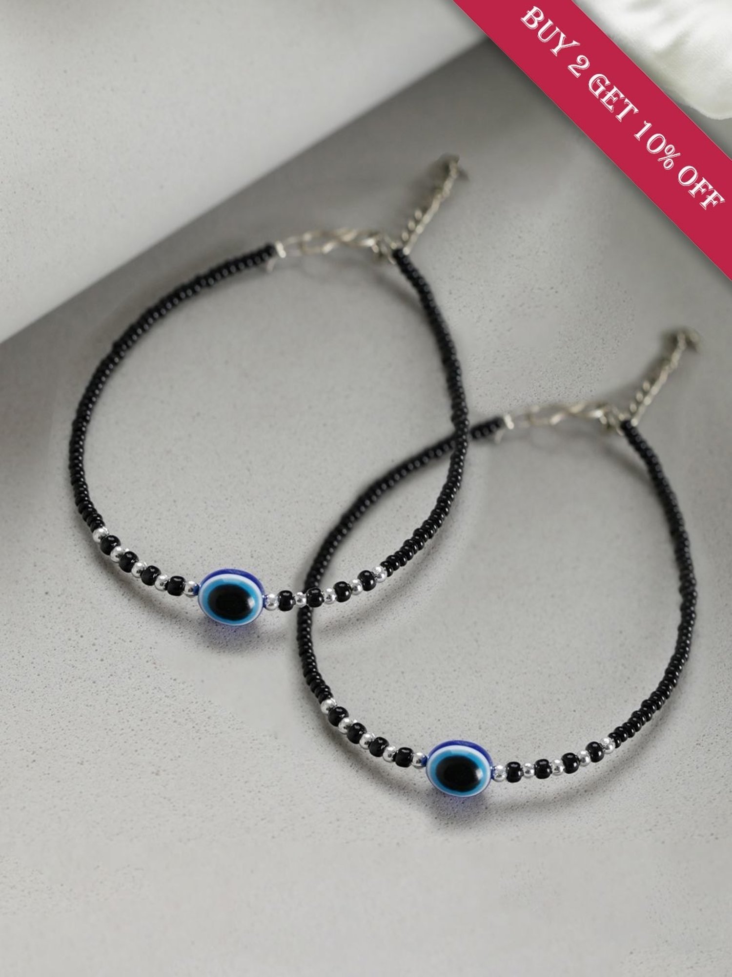 Eloish 925 Sterling Silver Evil Eye Bracelet Black Silver Online in India  Buy at Best Price from Firstcrycom  10943929