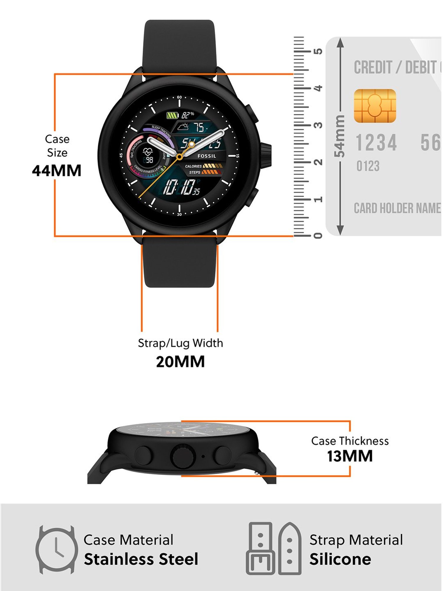 Female Gen 6 Black Silicon Smart Watch FTW4069