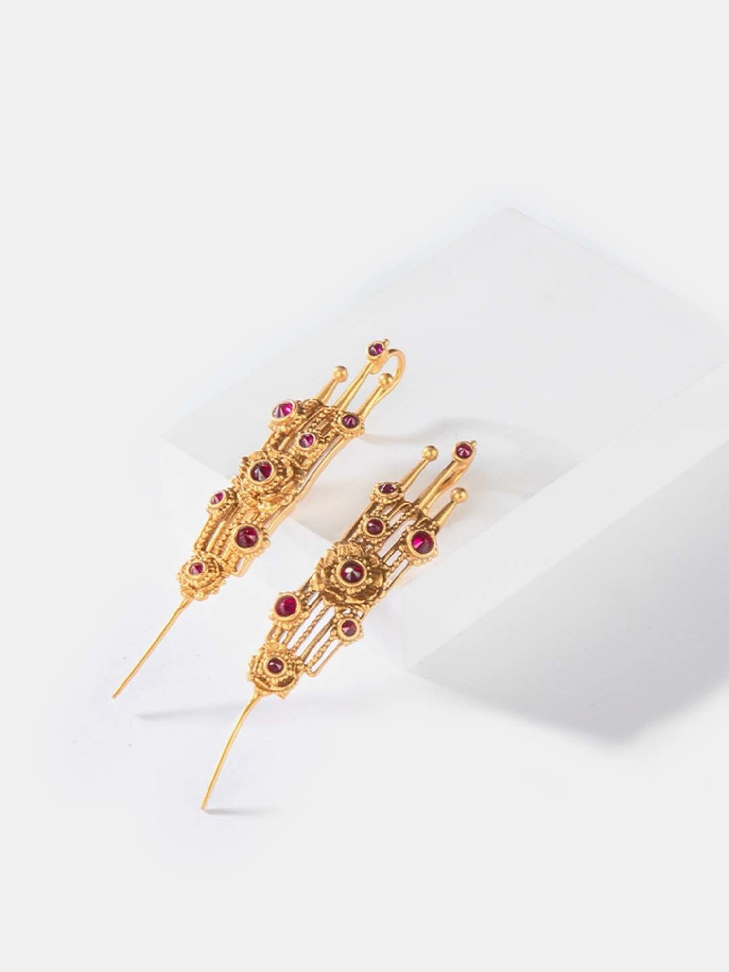 Traditional Brass Original Look Jhumki With Ear Chain Earrings For Women