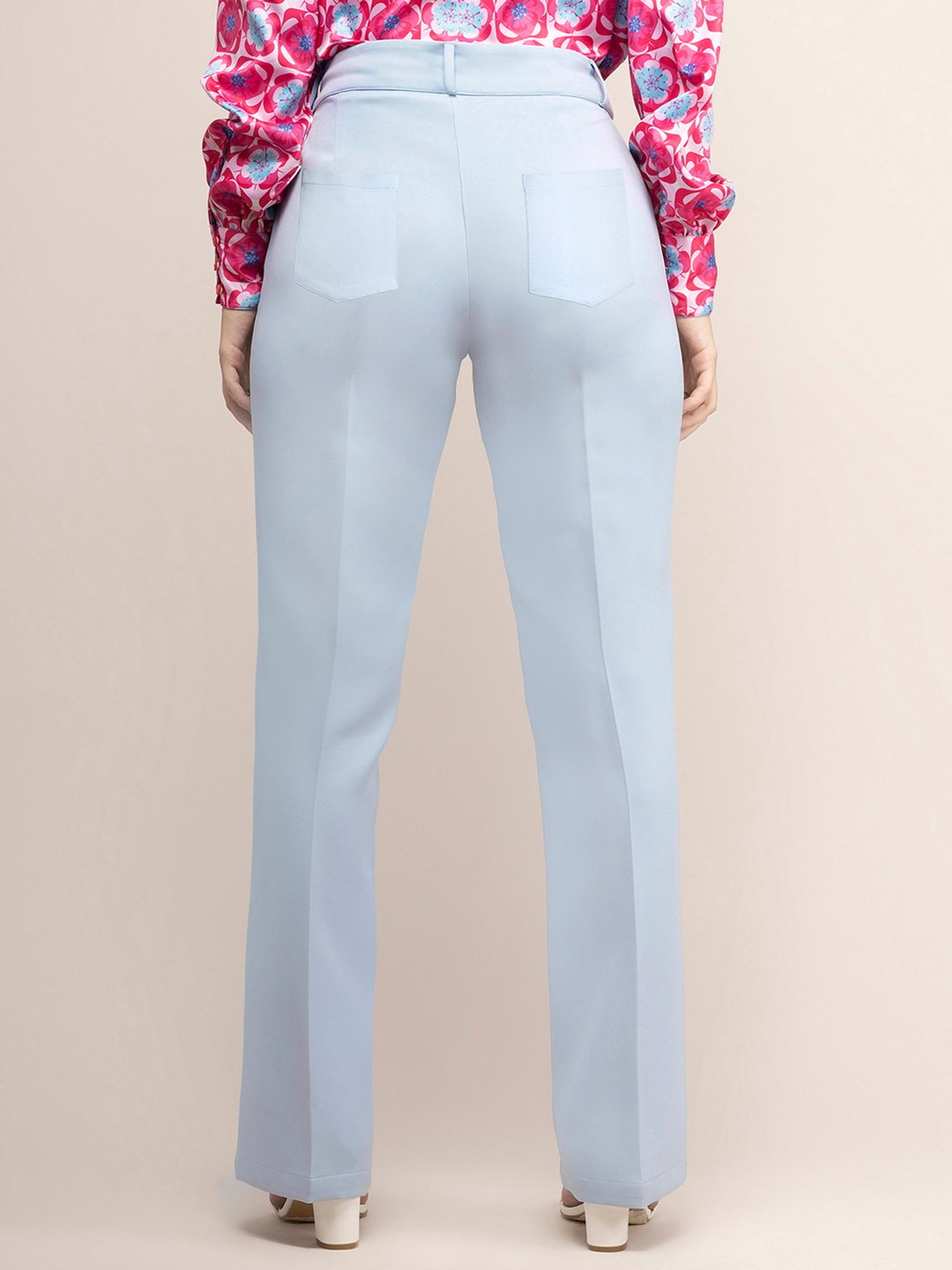 Buy Powder Blue Trousers & Pants for Women by Sateen Online | Ajio.com