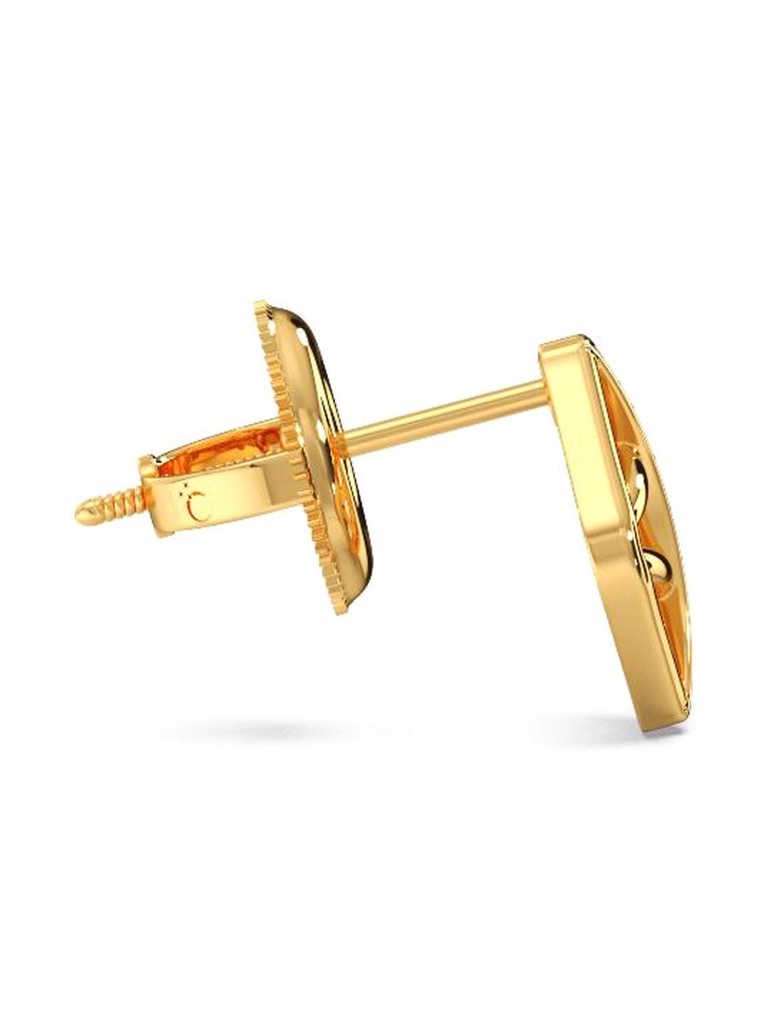 14k Yellow Gold Reversible Cubic Zirconia Stud Earrings at best price in  Surat