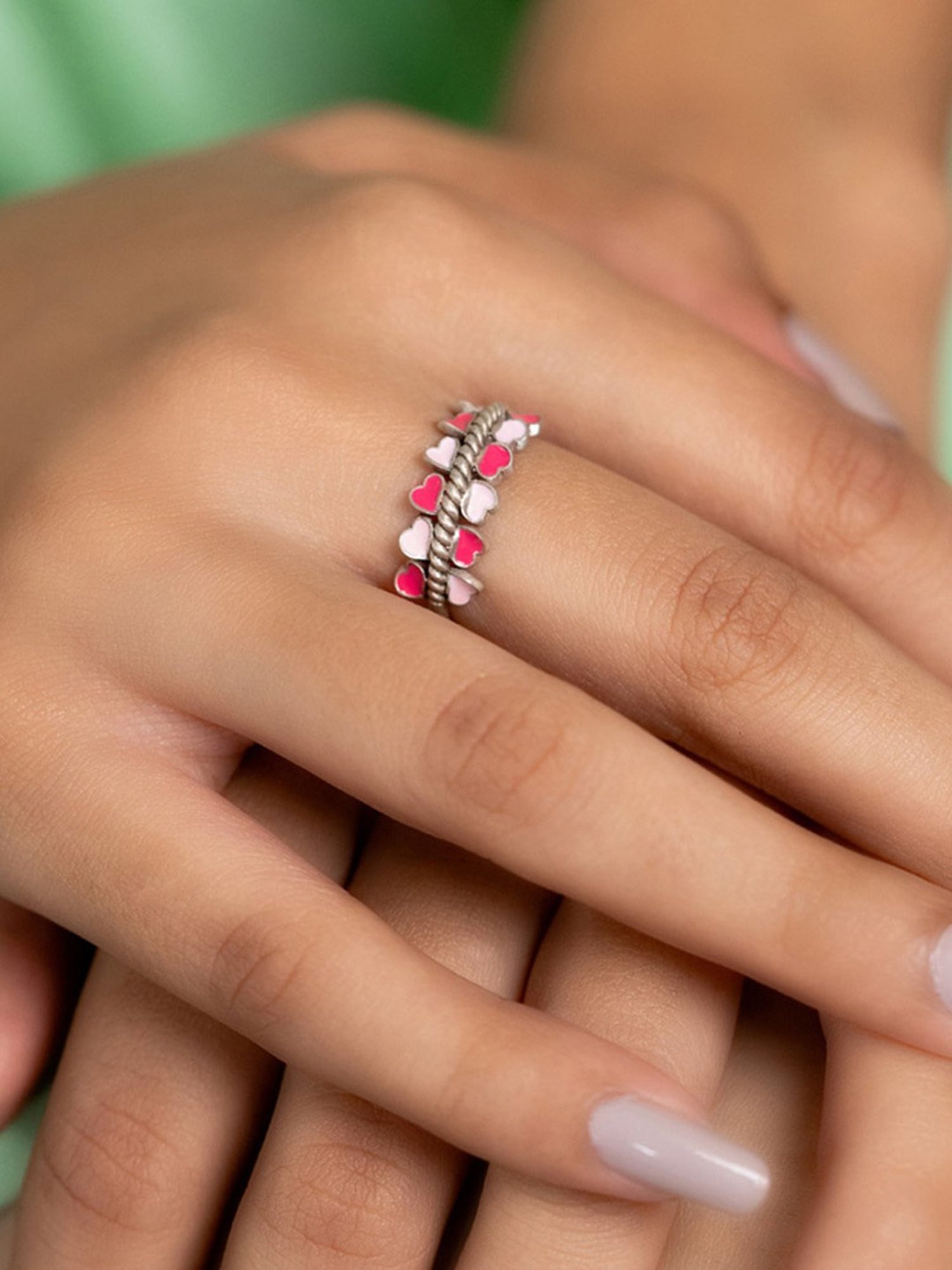 Ruby enamel heart ring on sale fake