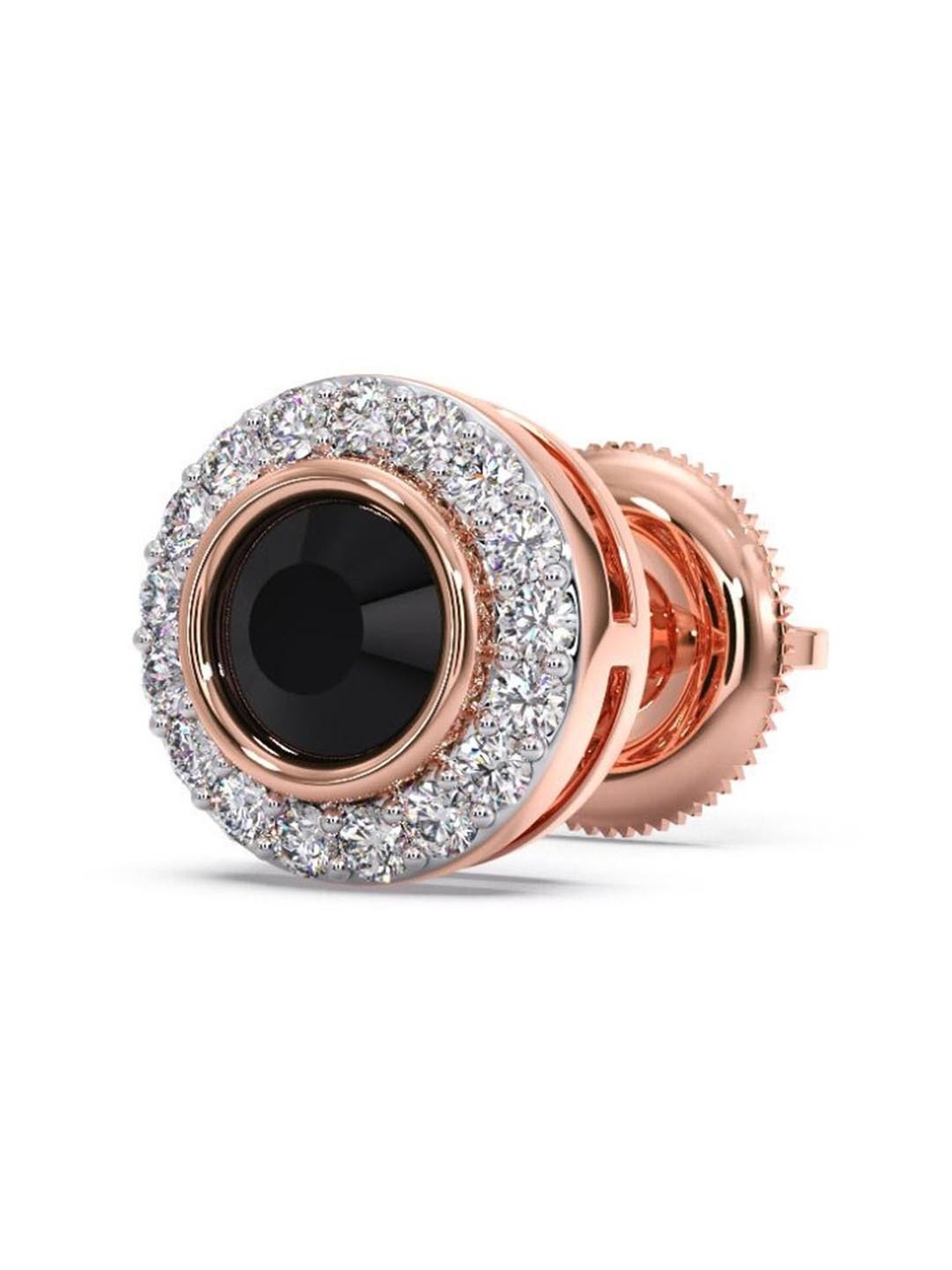 Rose Cut Black Diamond and Black Gold Halo Stud Earrings | New York  Jewelers Chicago