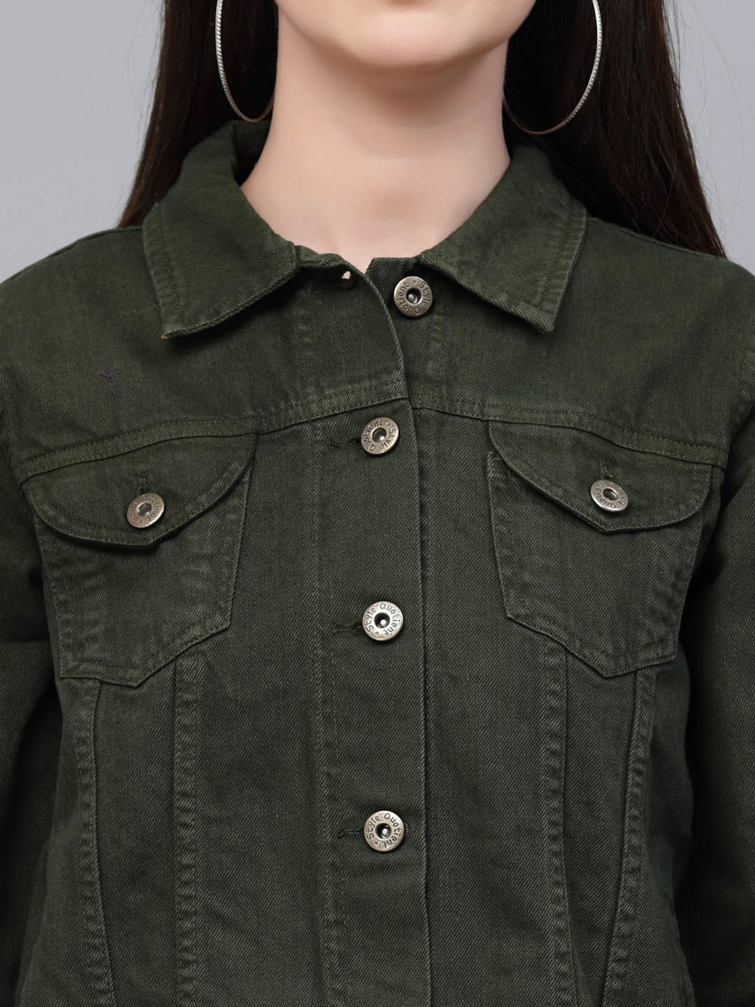 Plain Full Sleeve Women Pista Green Denim Jacket, Size: Medium at Rs  195/piece in New Delhi