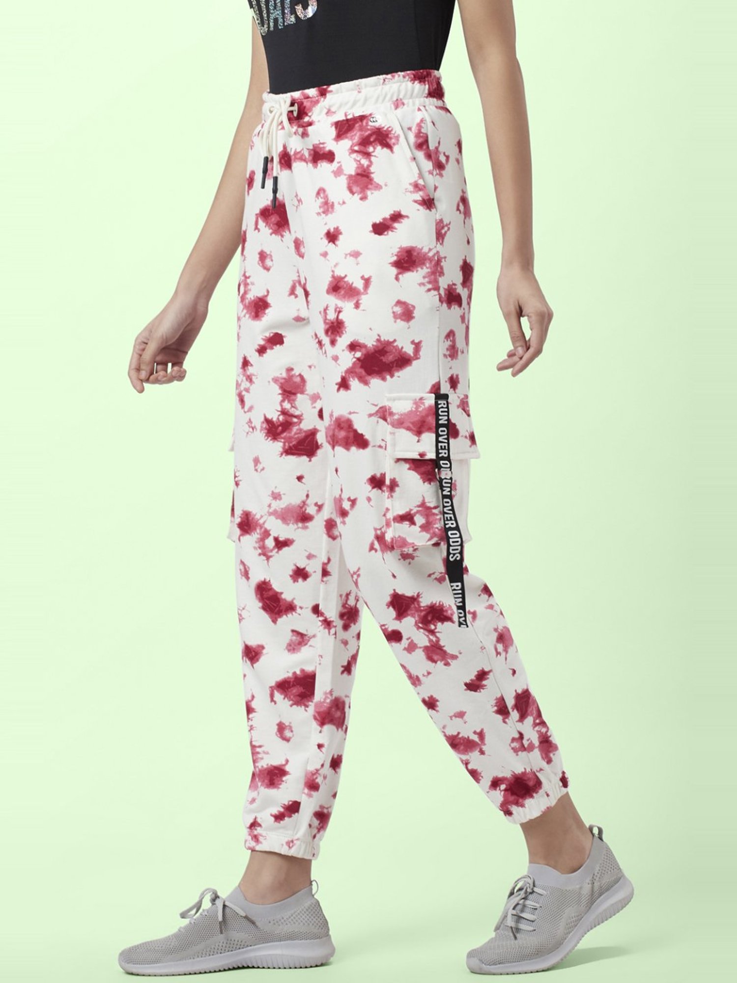 Ajile by Pantaloons White Cotton Printed Track Pants