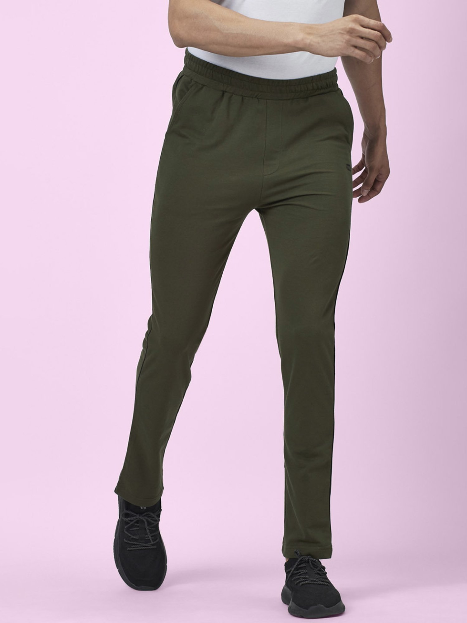 Buy Ajile by Pantaloons Mens Men's Olive Solid Cotton Polyester Track Pant  Online at Low Prices in India - Paytmmall.com