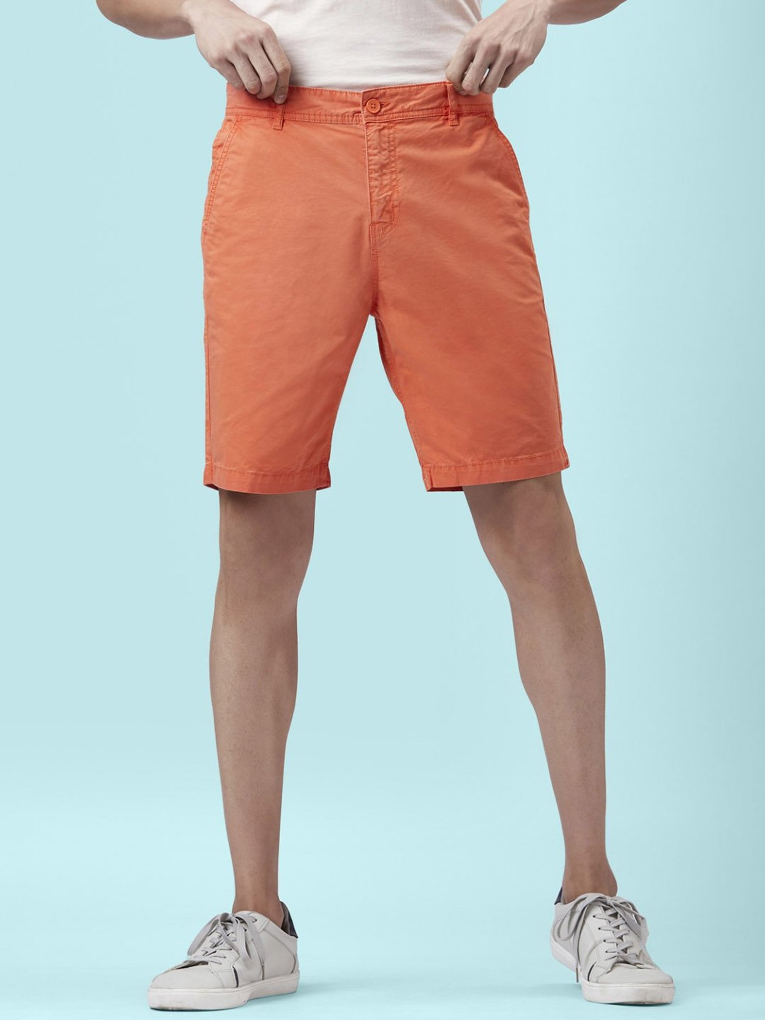 Orange chino sales shorts