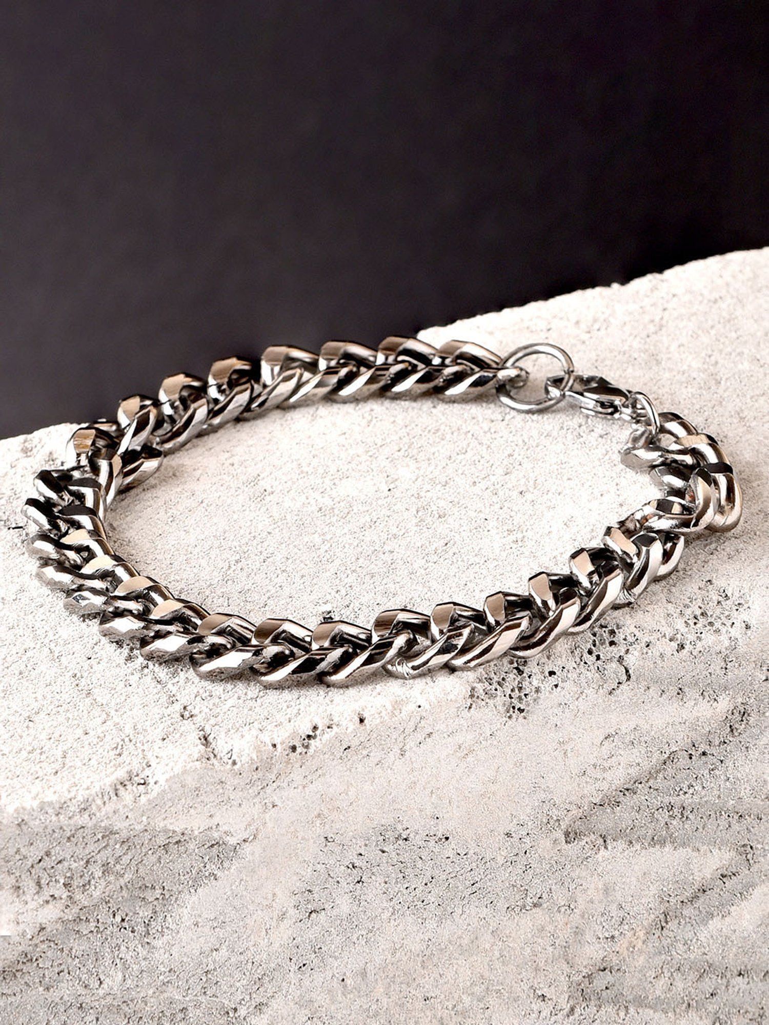 Buy The Bro Code Silver Plated Chunky Chain Bracelet Online At