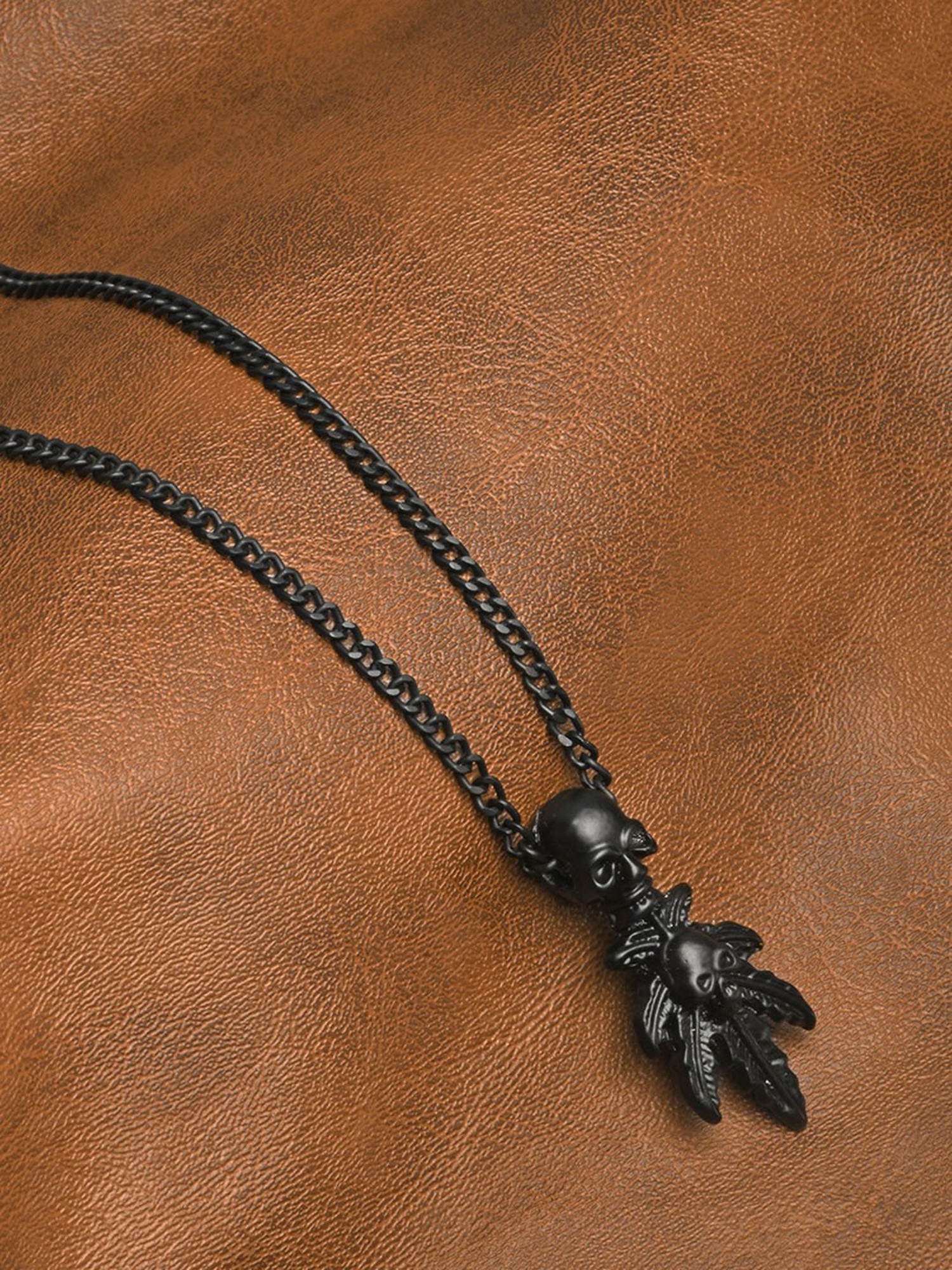 Sterling Silver Black Leather Cord Necklace Series