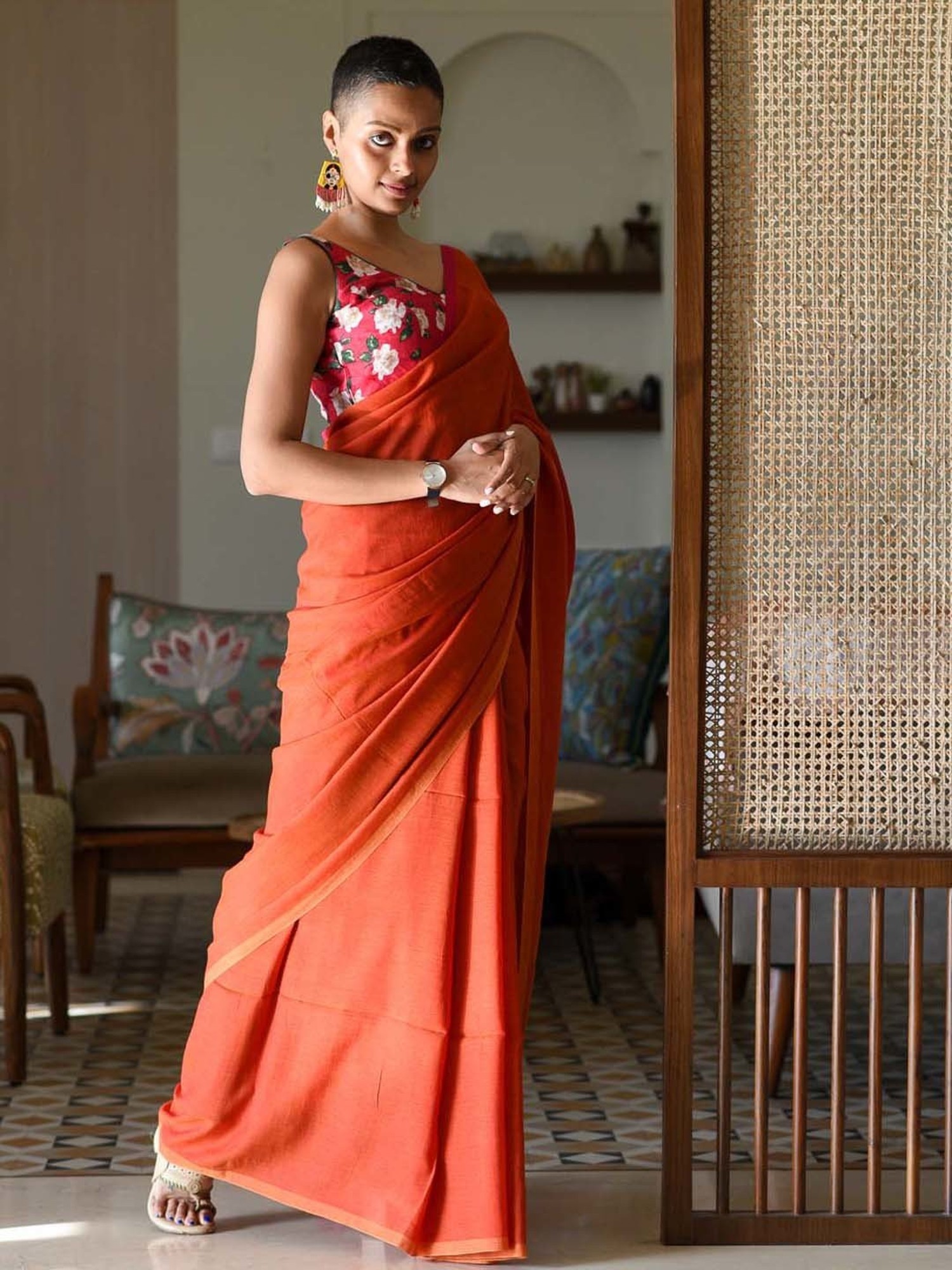 Buy Enchanting Orange Woven Paithani Silk Wedding Wear Saree - Zeel Clothing