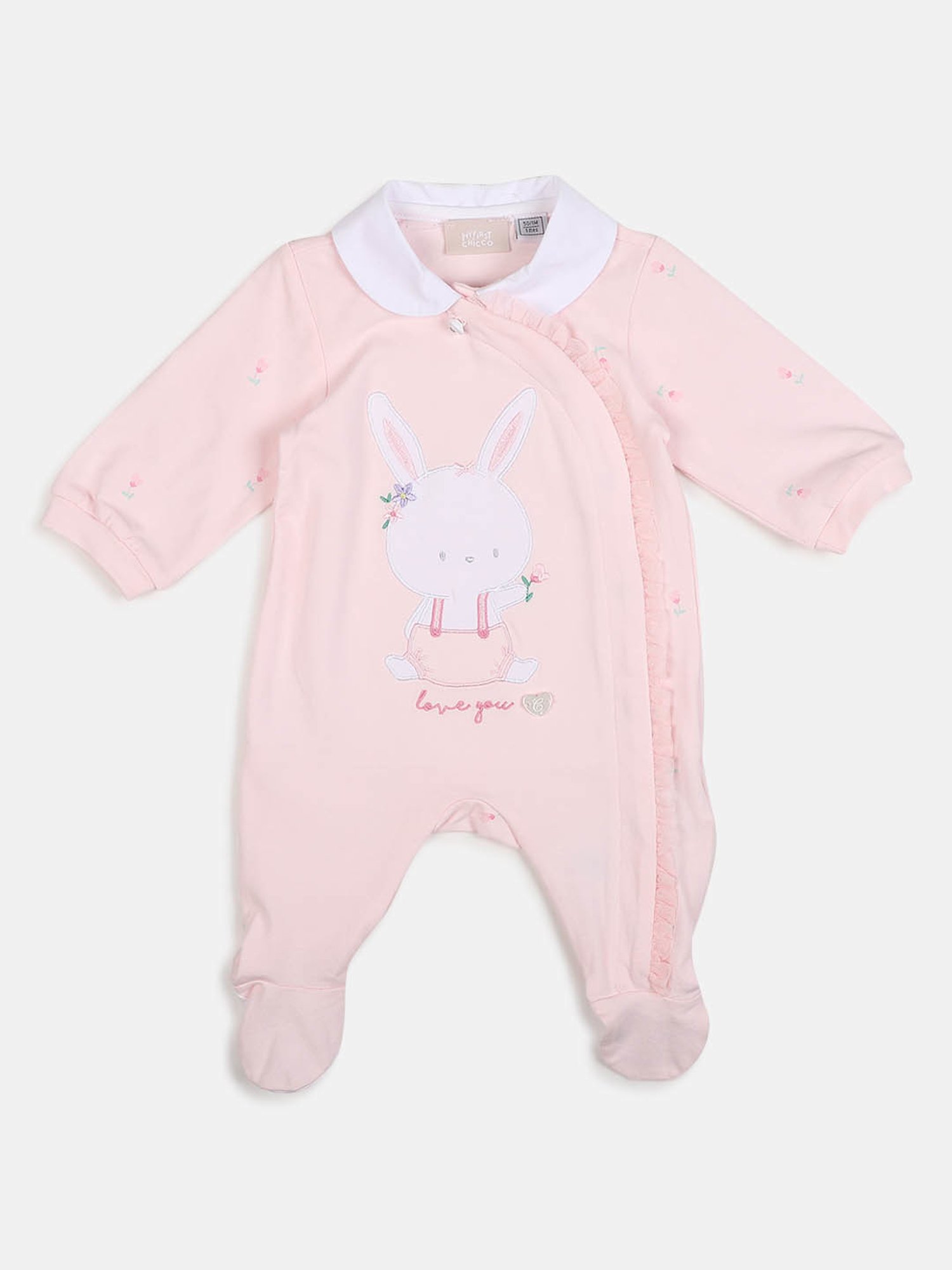 Chicco Kids Light Pink Printed Full Sleeves Bodysuit