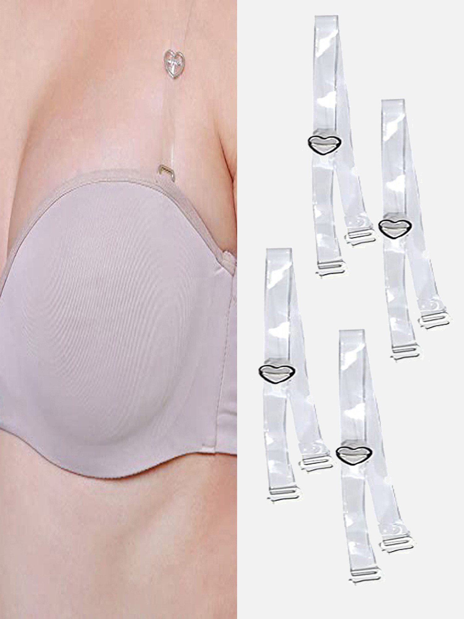 Women Transparent Clear Bra Invisible Strap Plastic Bra