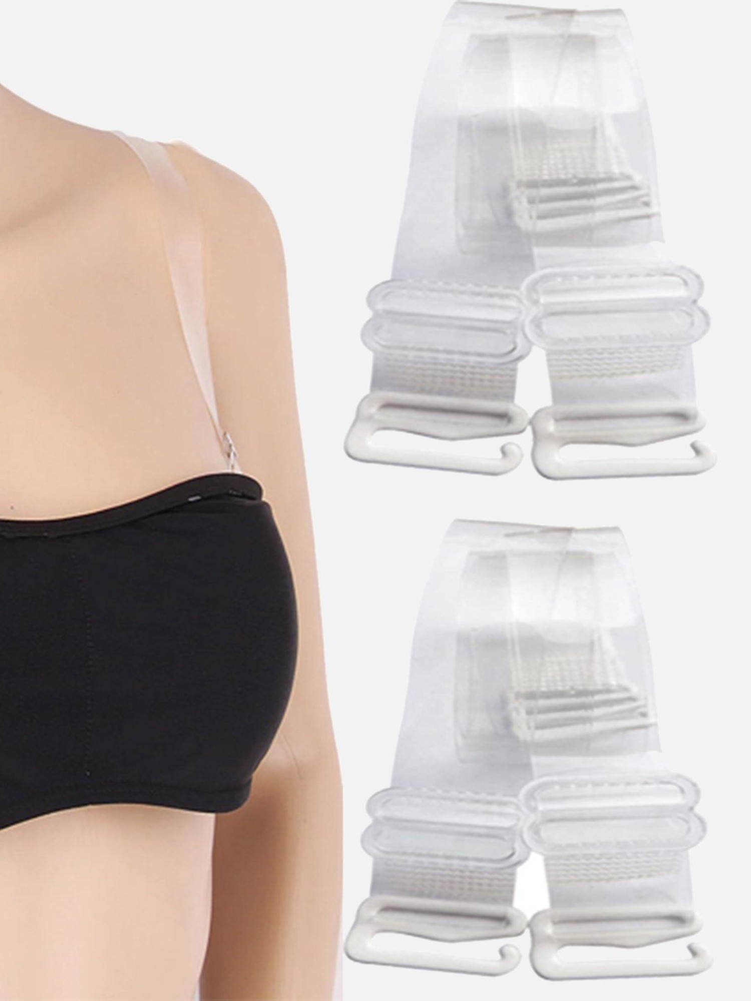 iMucci Clear Bra Straps 3 Pairs Shoulder Strap with 3pcs Clear Back Straps  at  Women's Clothing store