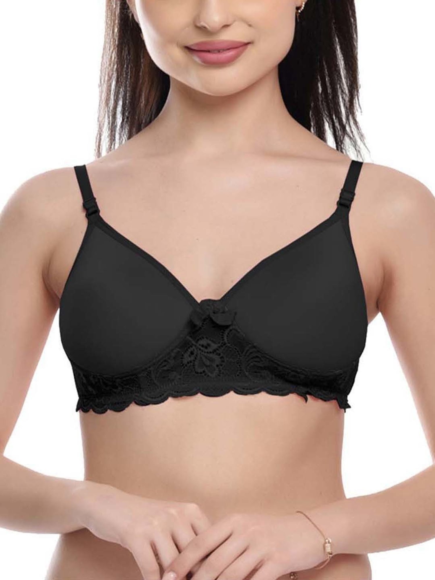 Buy FIMS: Fashion is my Style Black Lace Work Push-Up Bra for Women Online  @ Tata CLiQ