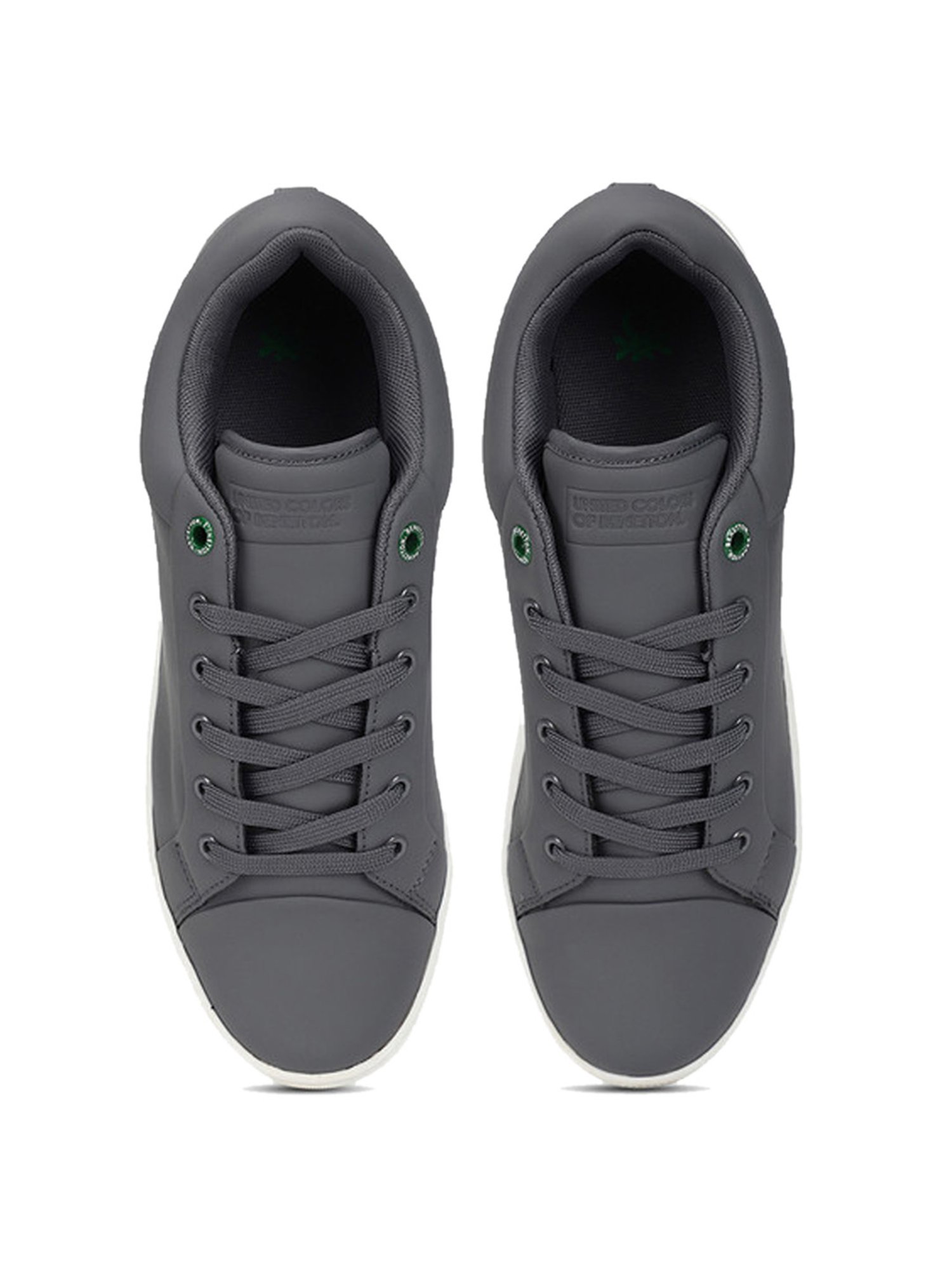 Men Textured Lace-up Sneakers - Blue | Benetton