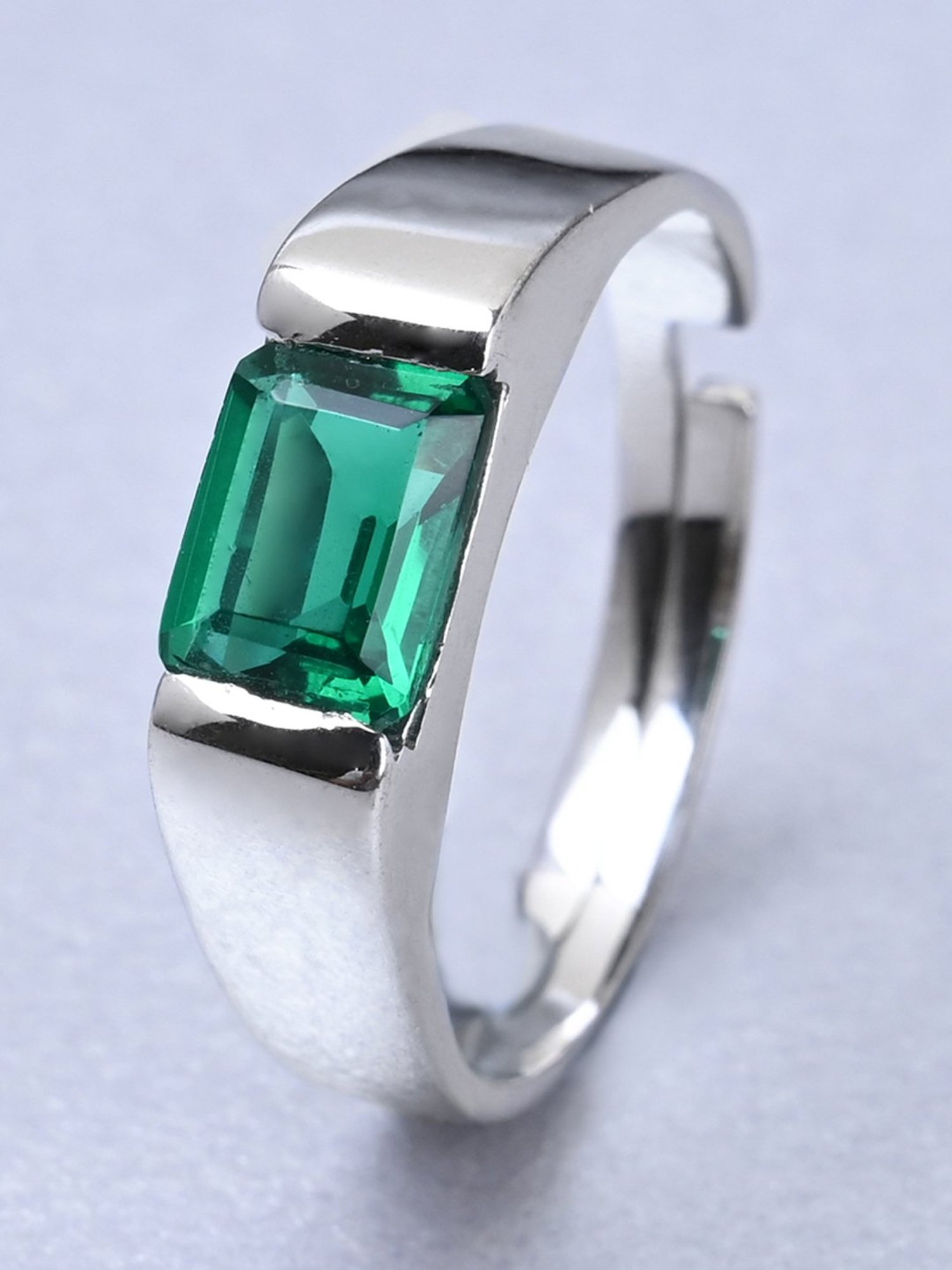 PYTALI Emerald Gemstone Ring for Men Square Emerald Silver Ring with Emerald  Gemstone Sterling Silver Unique Vintage Retro Pattern Ring Jewelry for Men  Boy Father's Day Gift Sizes 4 to 10(6)|Amazon.com