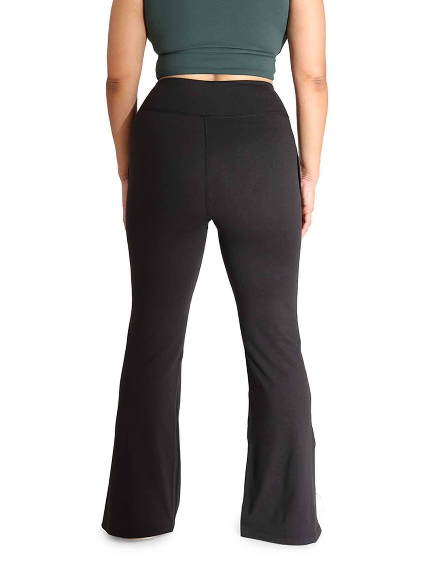 Buy BlissClub Women Black On-The-Go Slit Flare Pants for Women's