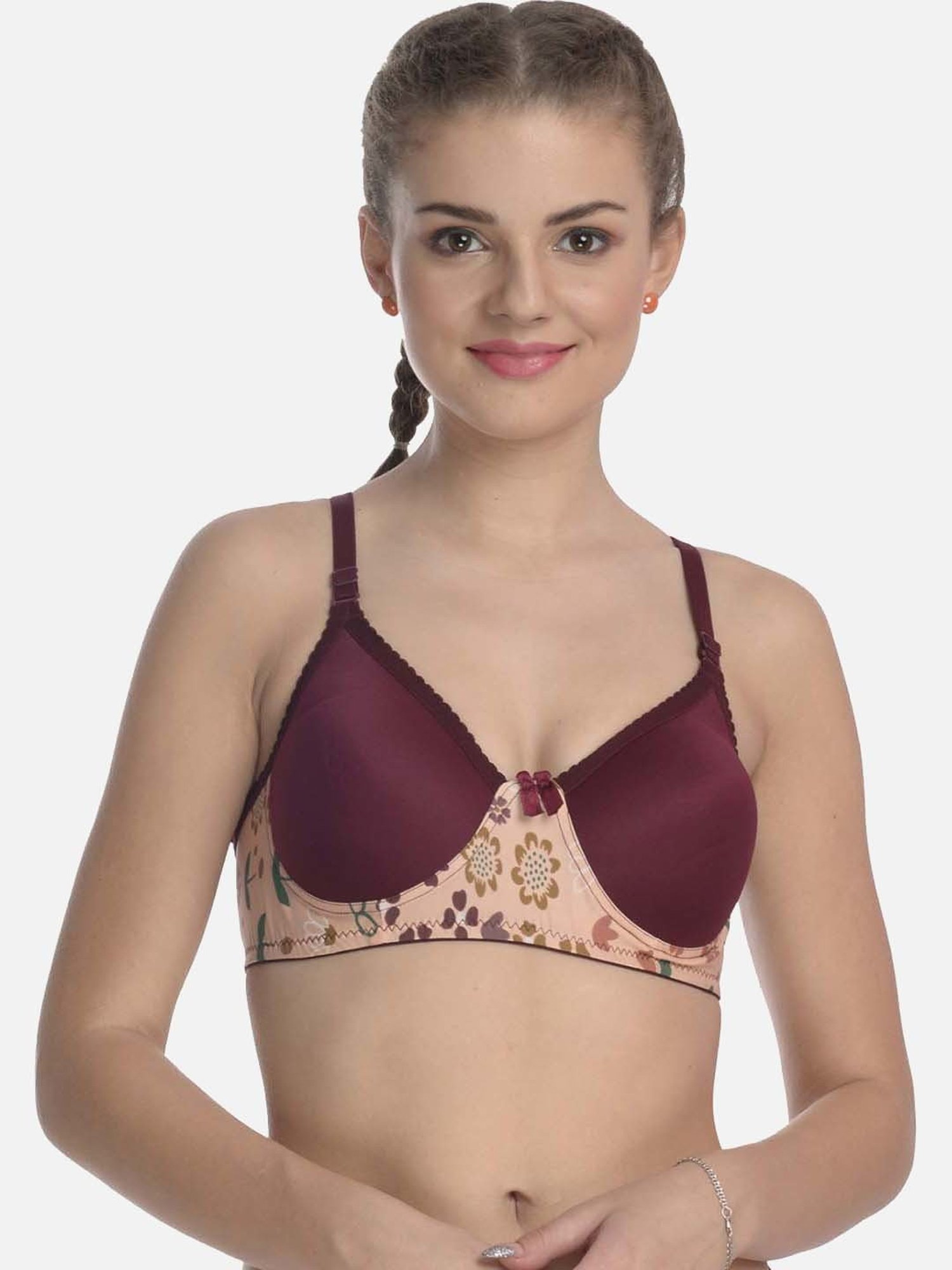 Buy FIMS: Fashion is my Style Beige & Maroon Bras - Pack Of 2 for