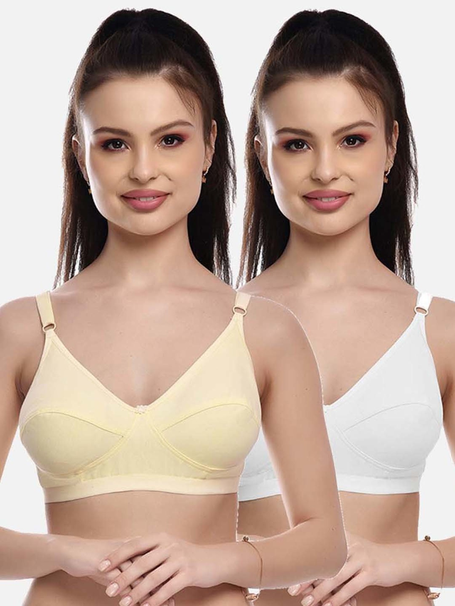 Buy FIMS: Fashion is my Style White & Beige Everyday Bras - Pack Of 2 for  Women Online @ Tata CLiQ