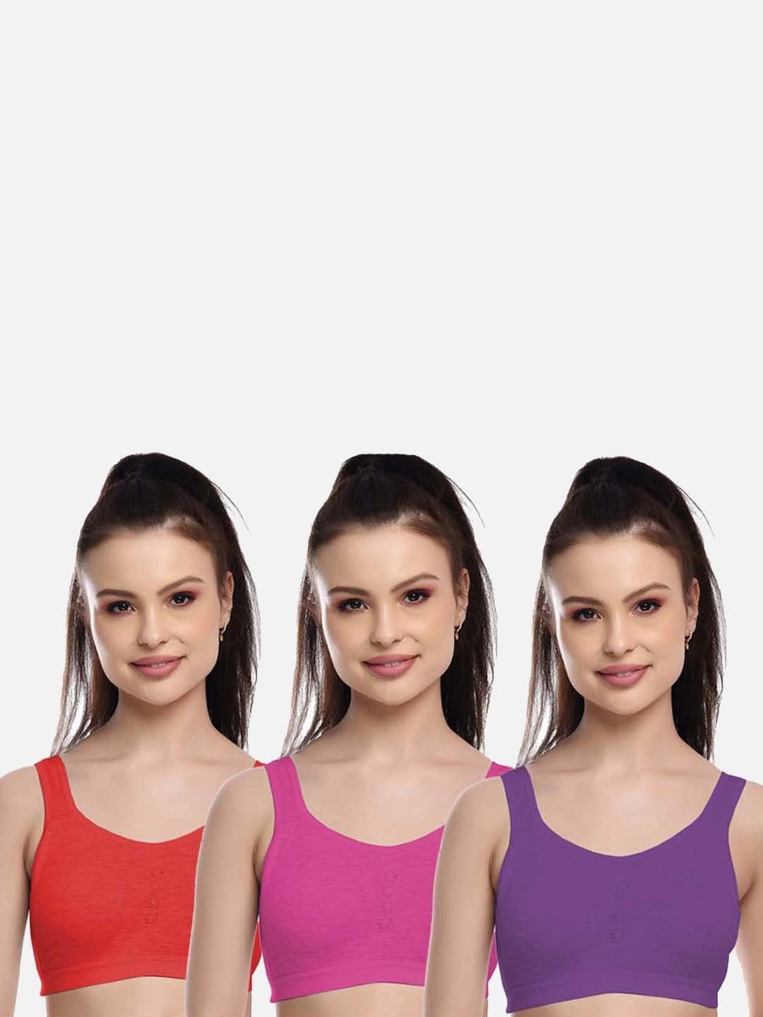 Buy FIMS: Fashion is my Style Purple & Pink Sports Bras - Pack Of 3 for Women  Online @ Tata CLiQ