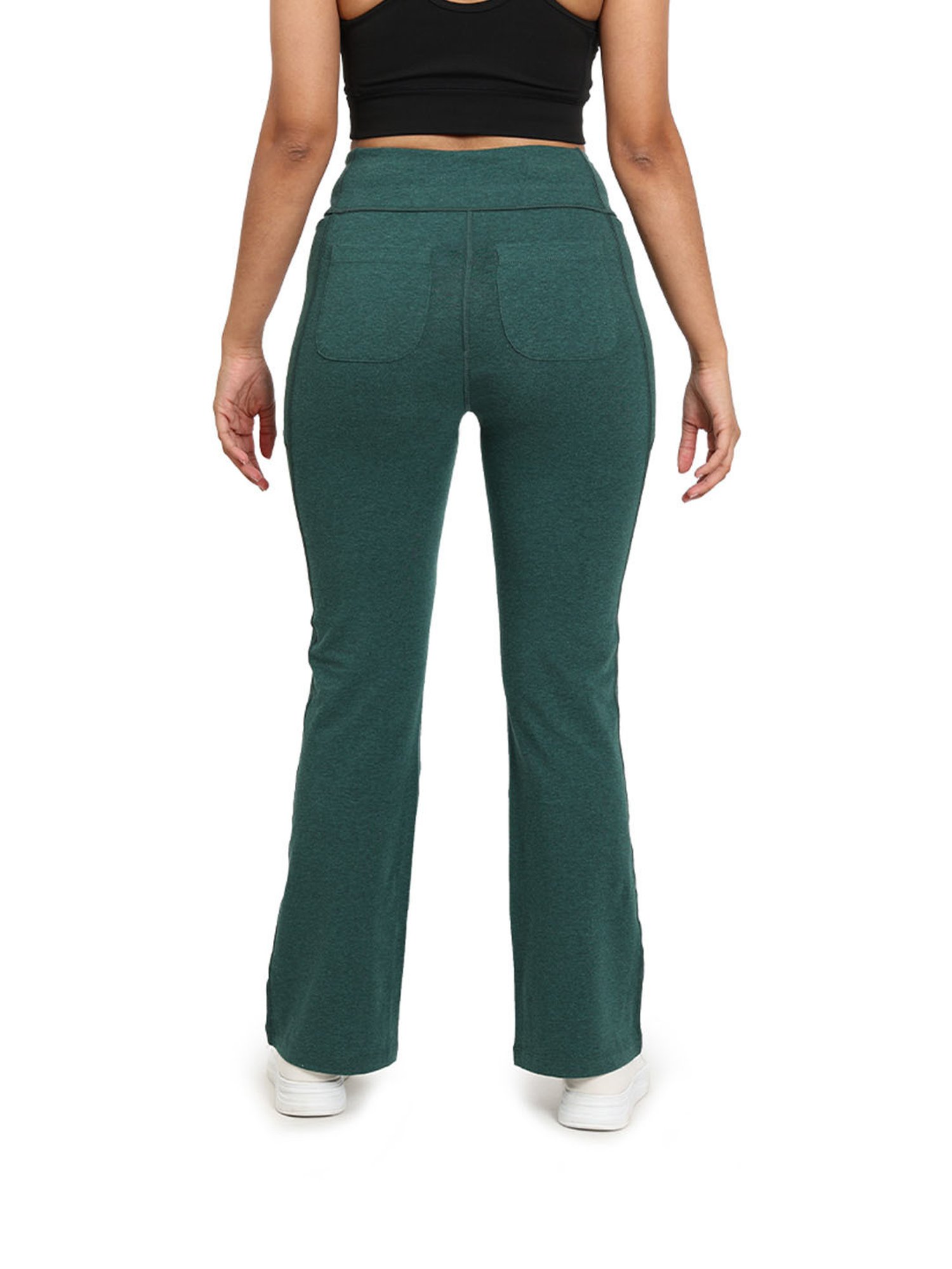 Buy BlissClub Women Melange Flare Pants | Two Toned | High Rise | 4 Pockets  | Polycotton at