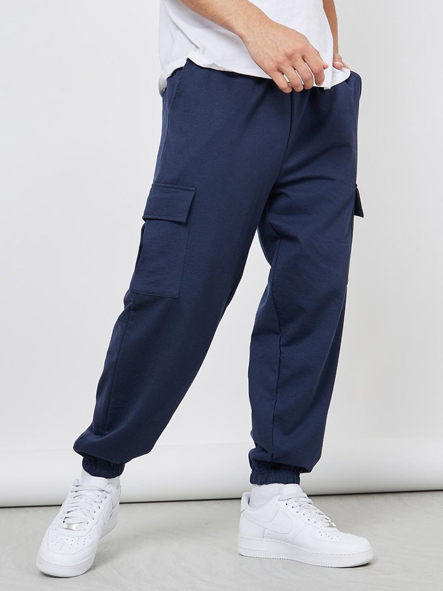 TAMSY Casual Joggers with Drawstring - Navy
