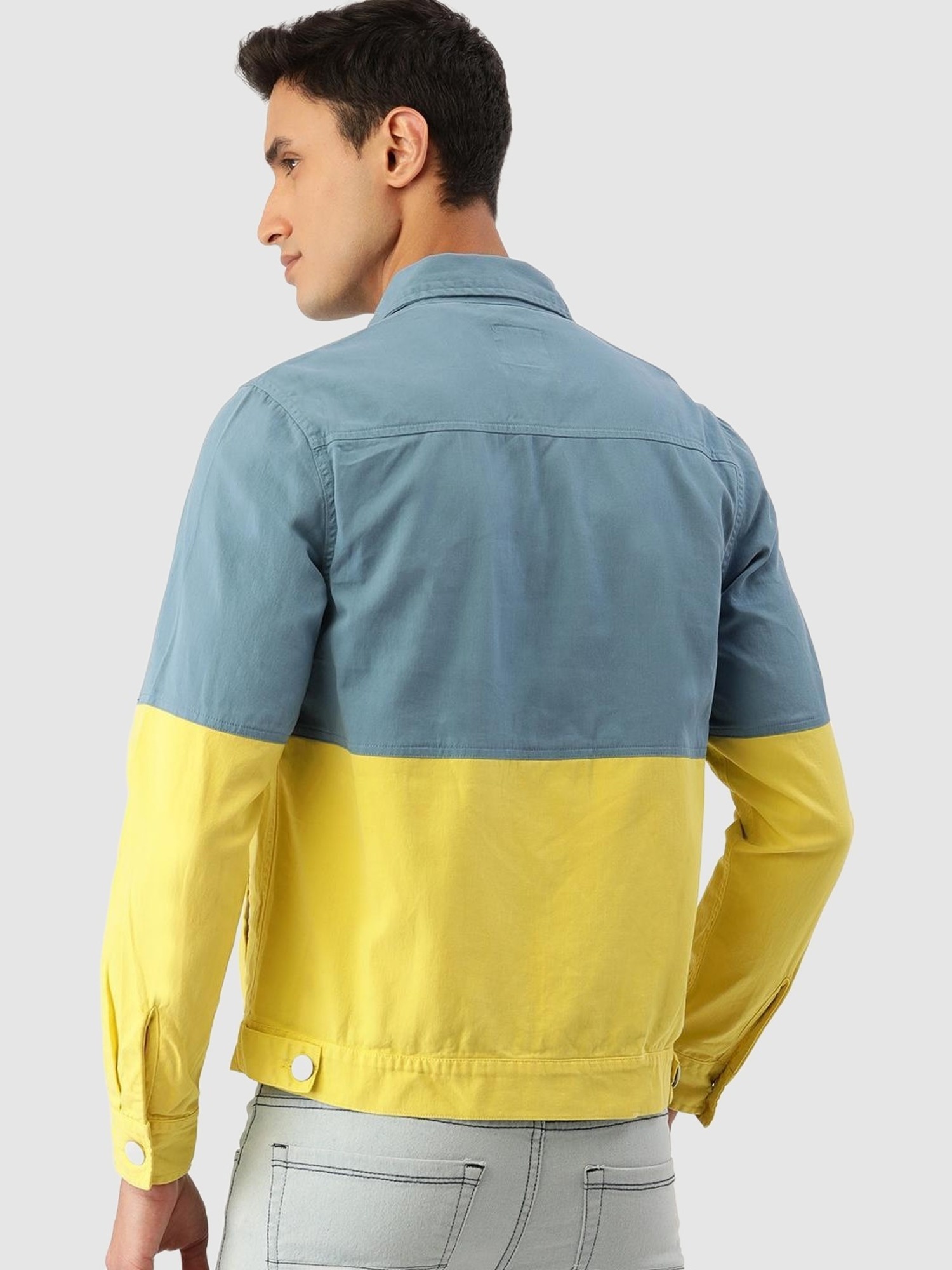 Two-Tone Shaggy Hair, W&LT Denim Jacket, Printed Shirt, Yellow Pants,  Adidas Sneakers & Waist Bag – Tokyo Fashion