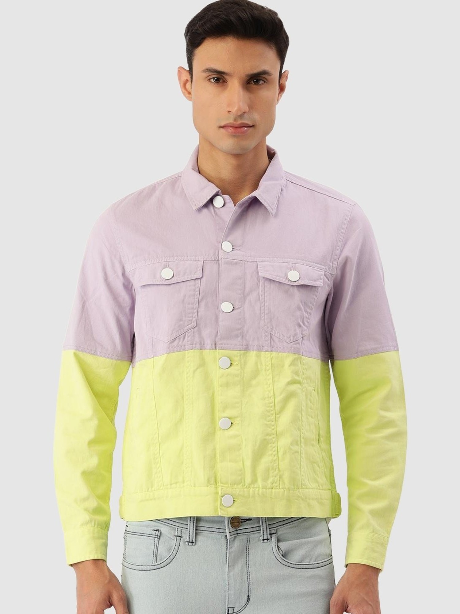Buy online Yellow Solid Denim Jacket from Jackets for Men by Blue Saint for  ₹849 at 50% off | 2024 Limeroad.com