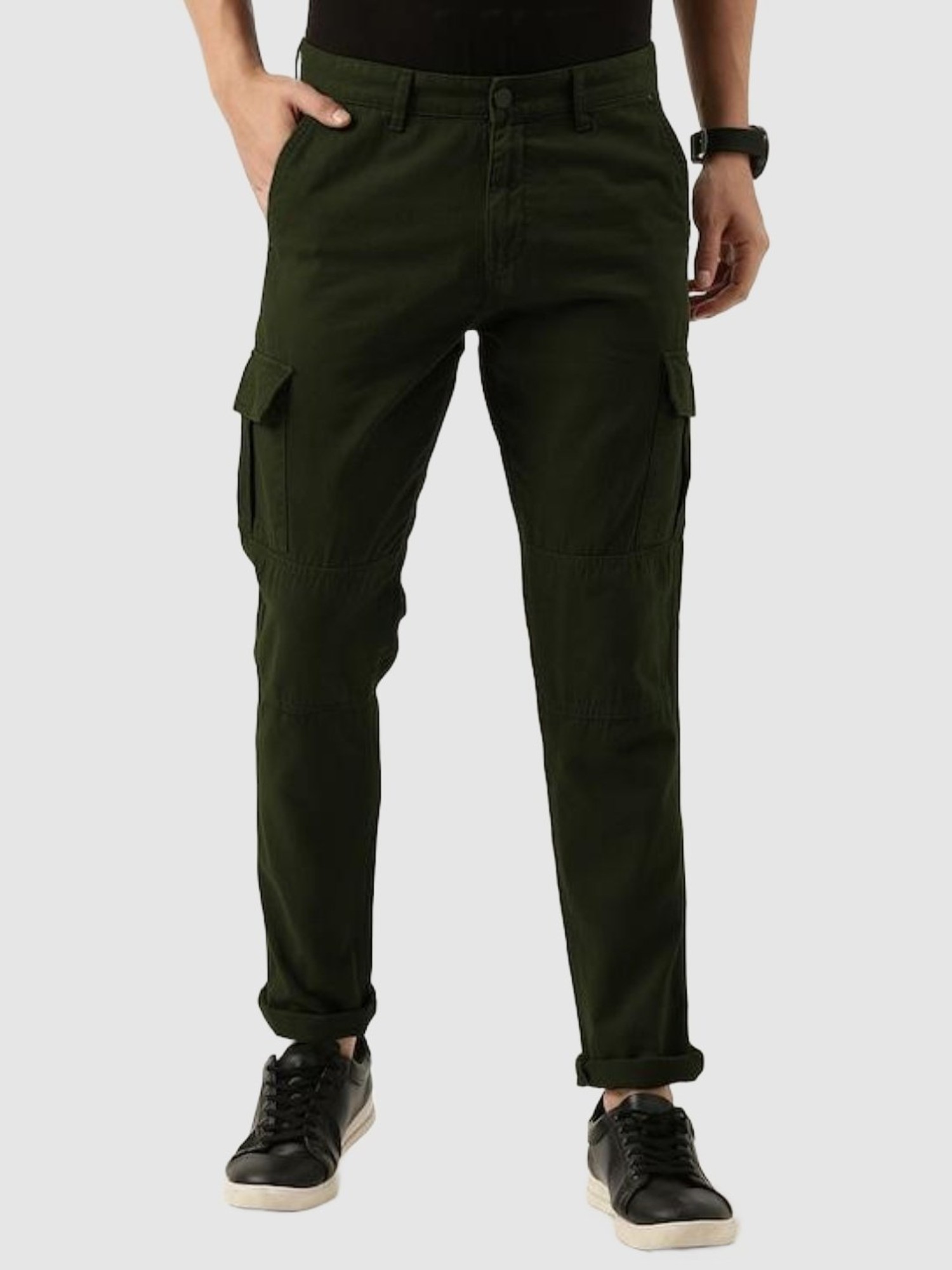 Olive Belted Cargo Trousers  New Look
