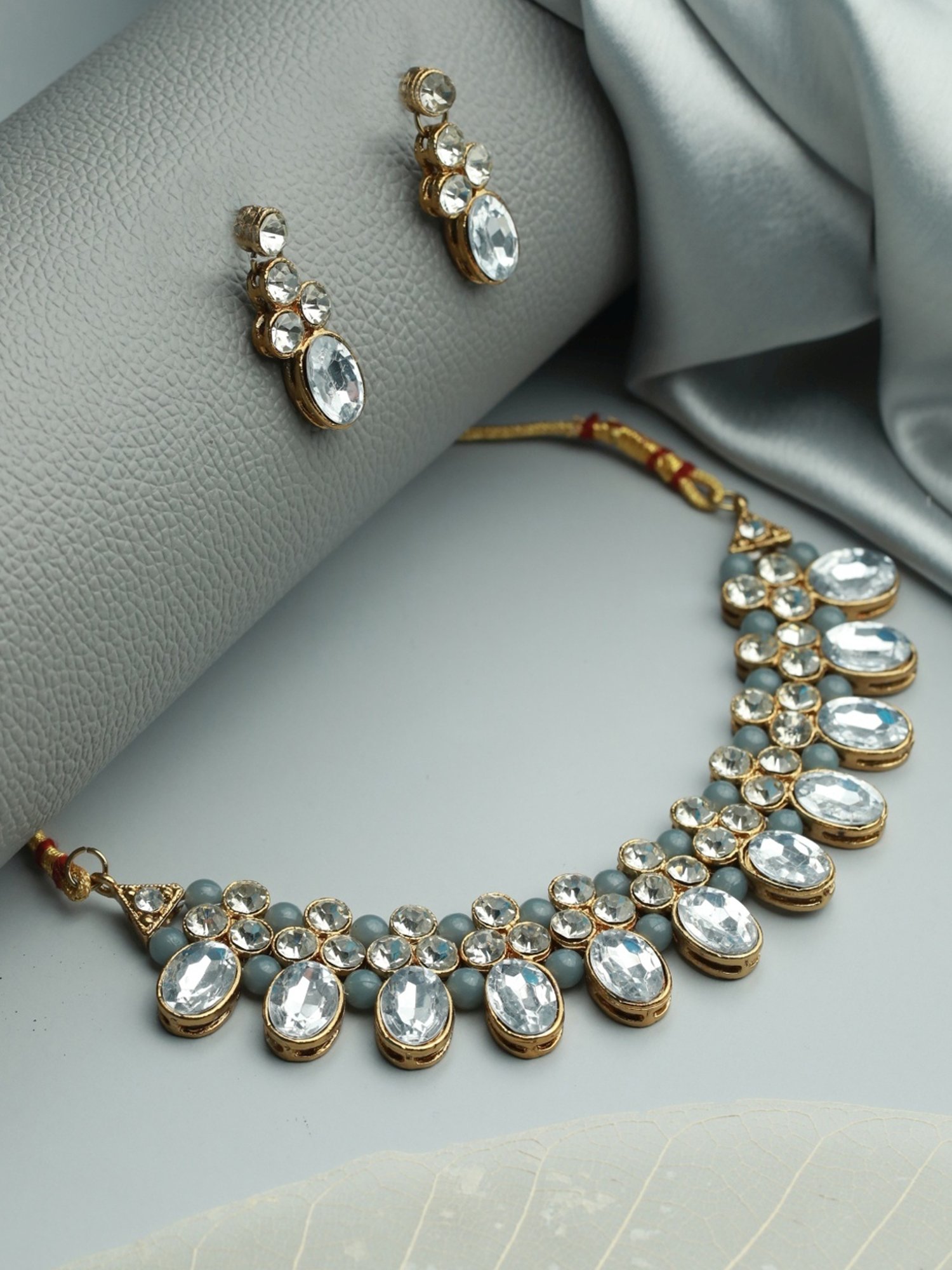 Versona | rhinestone necklace and earrings set