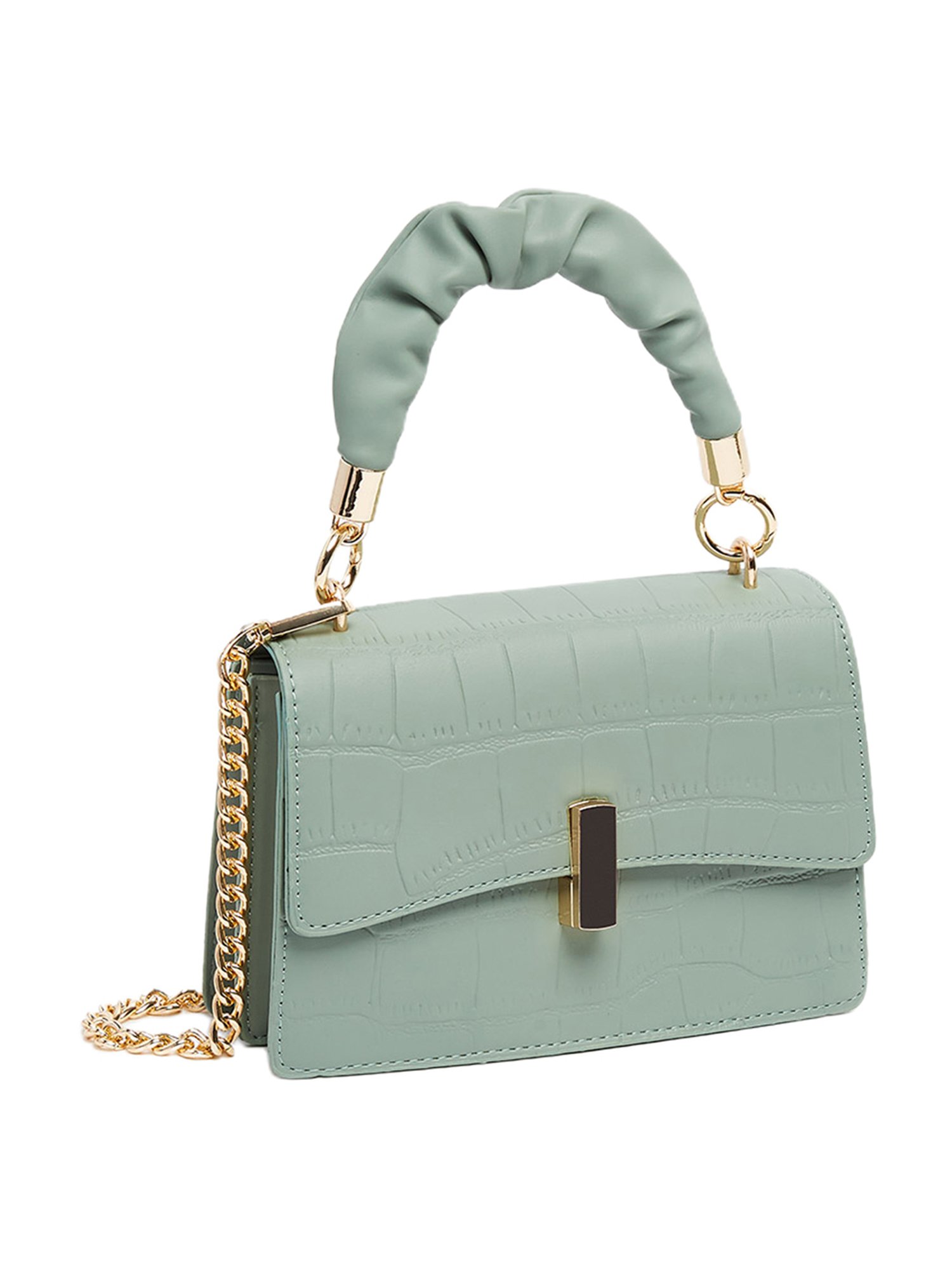 Styli Textured Crossbody Bag with Chain Strap