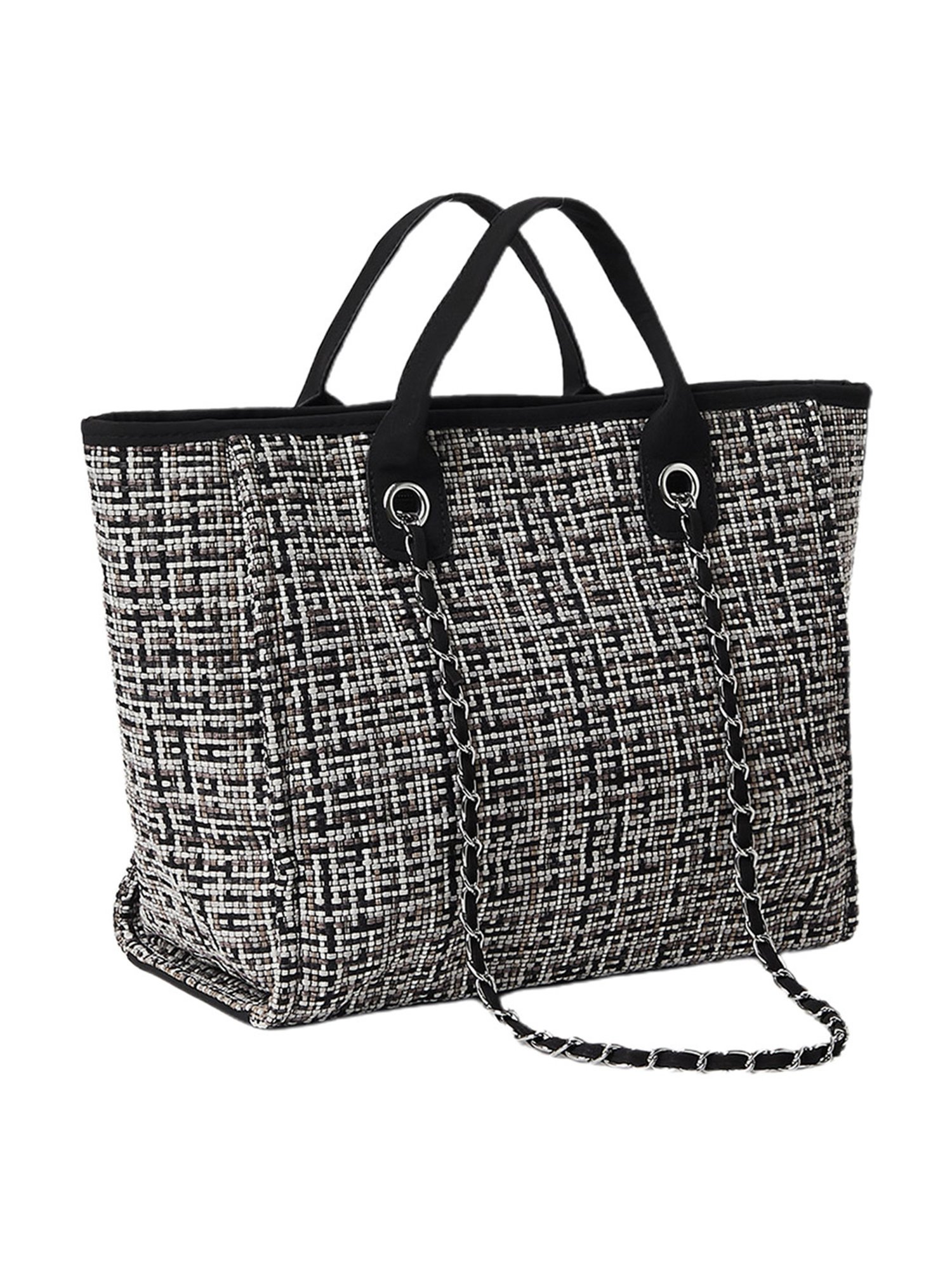 Buy Styli Black Scarf Textured Handbag at Best Price @ Tata CLiQ