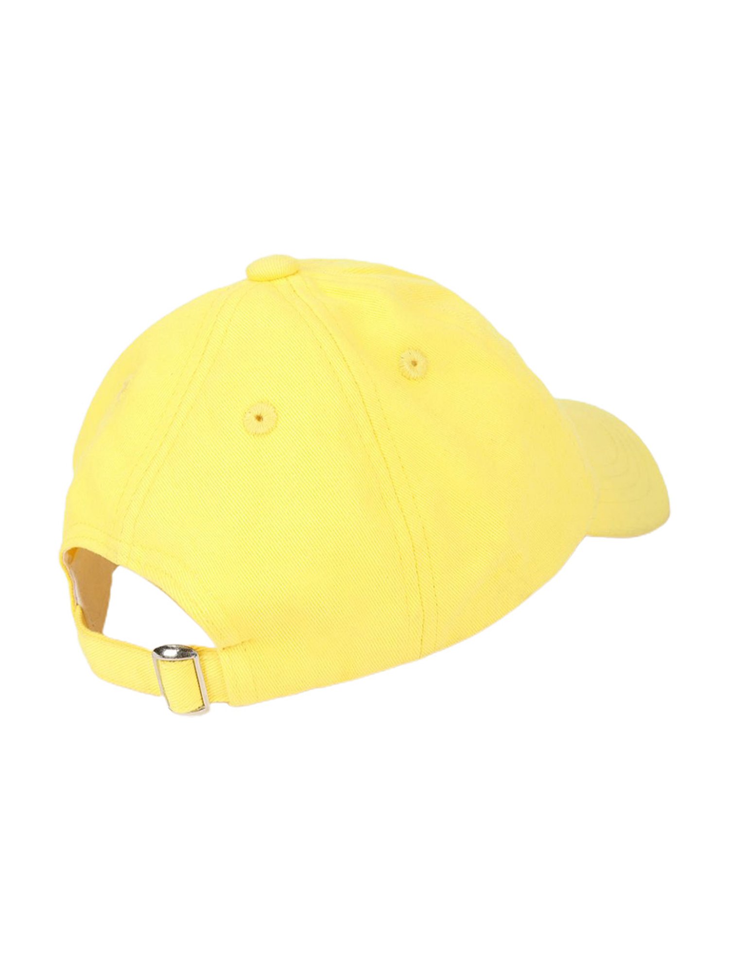 Yellow Embroidered Logo Baseball Cap|258378518