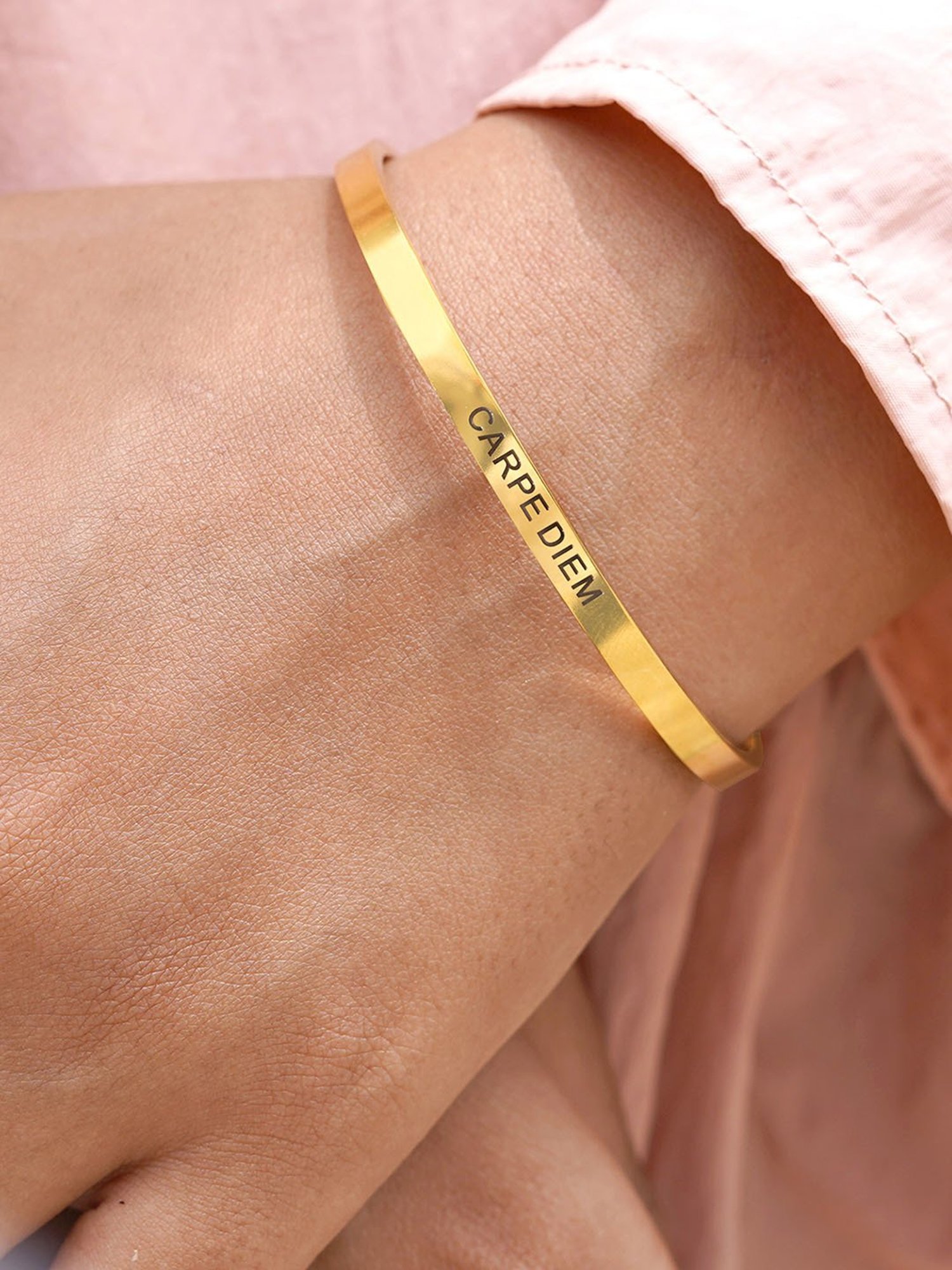 Bar Bracelet in Gold with Engraving  Mon Chou  Free Delivery